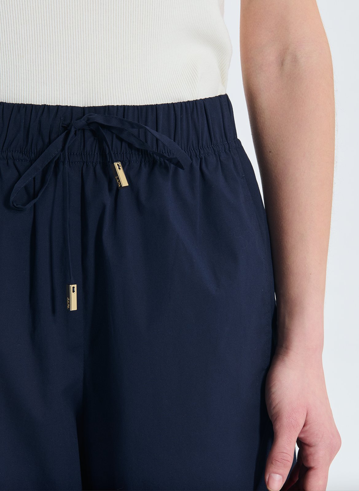 Pantalon large en coton mélangé ZAPA Bleu
