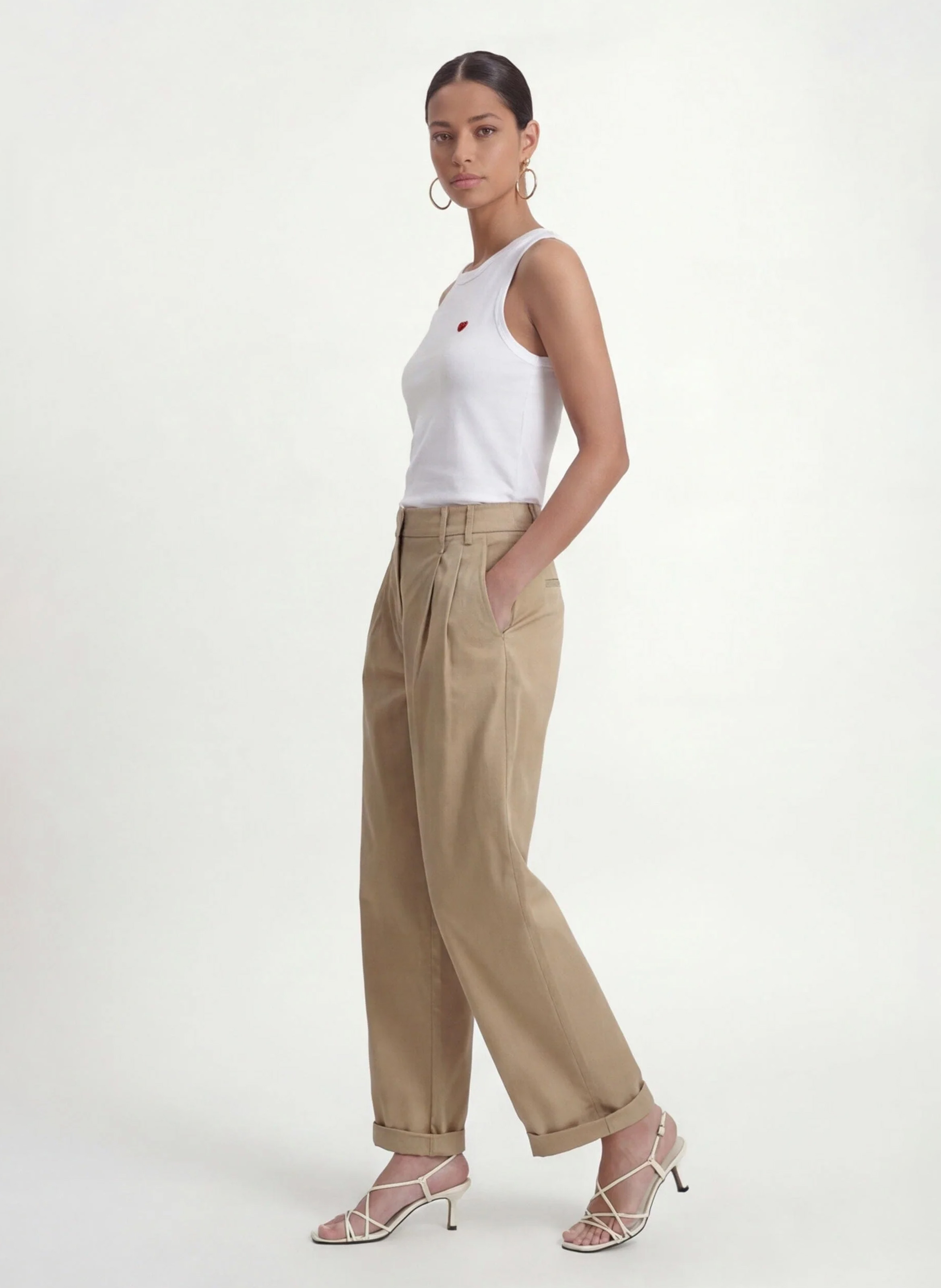Cotton-blend chinos KOOKAI Beige