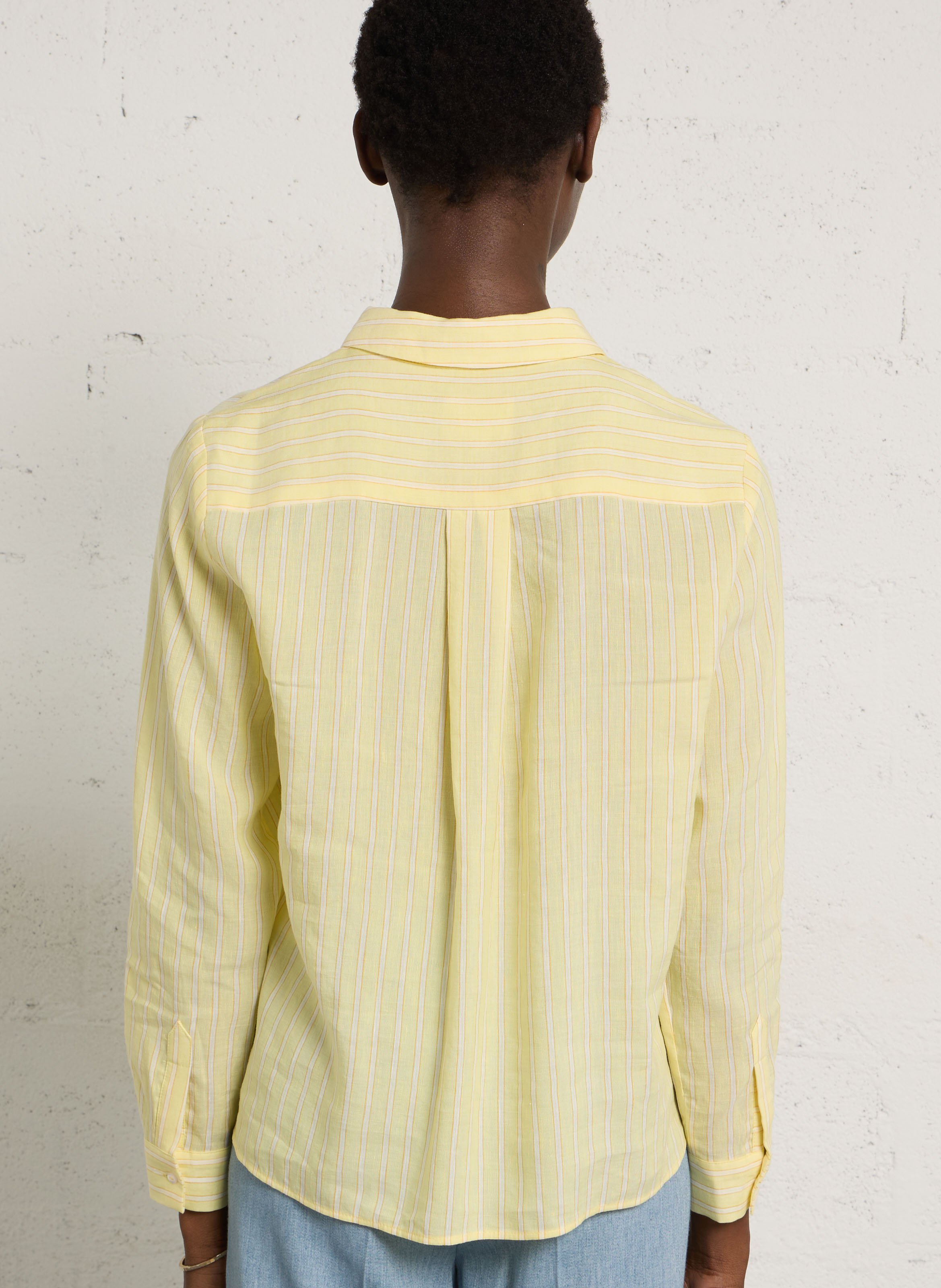Chemise col classique rayée MAISON 123 Jaune