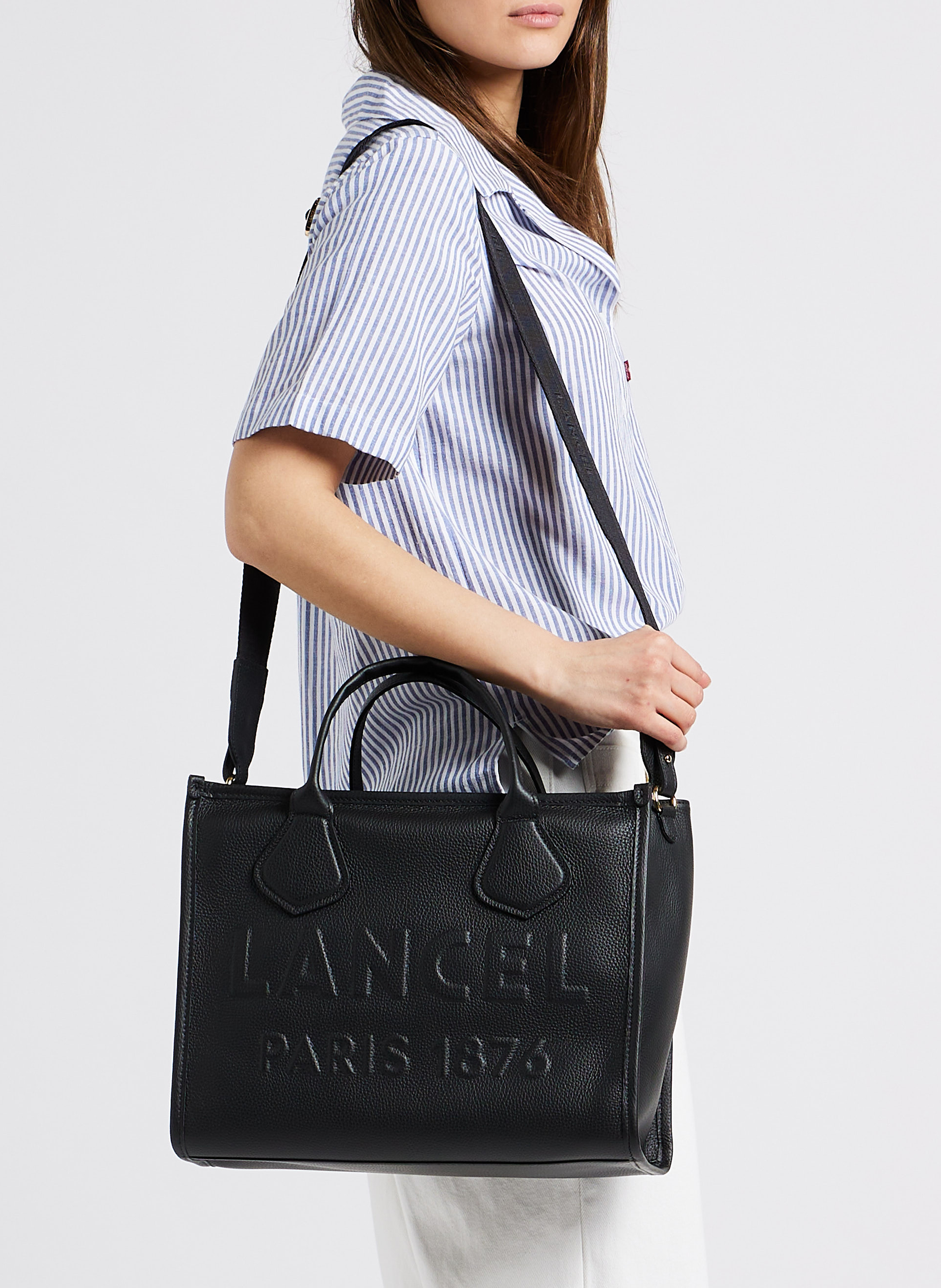 Leather tote bag LANCEL Black