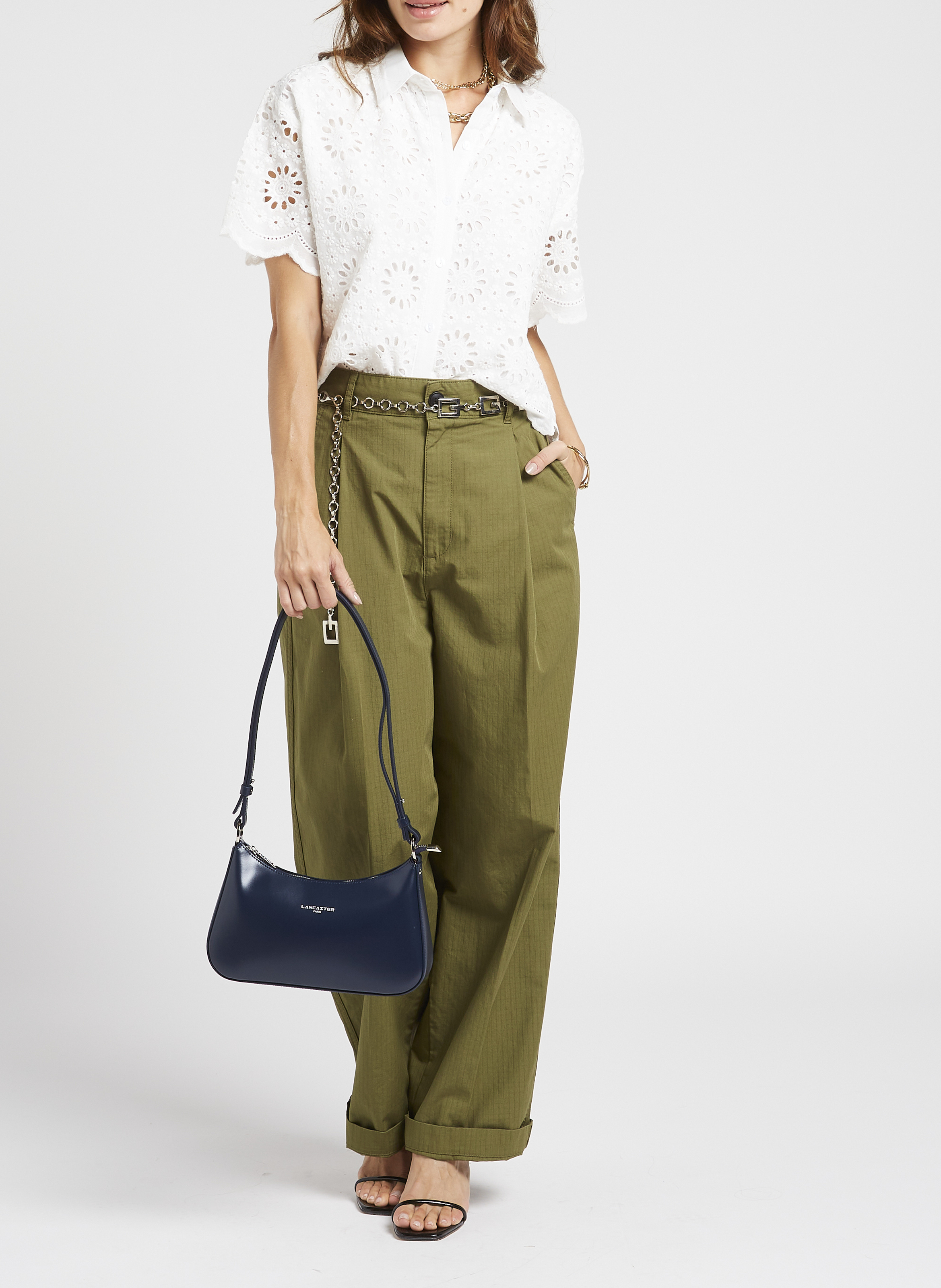Ledertasche in Baguette-Form LANCASTER PARIS Blau