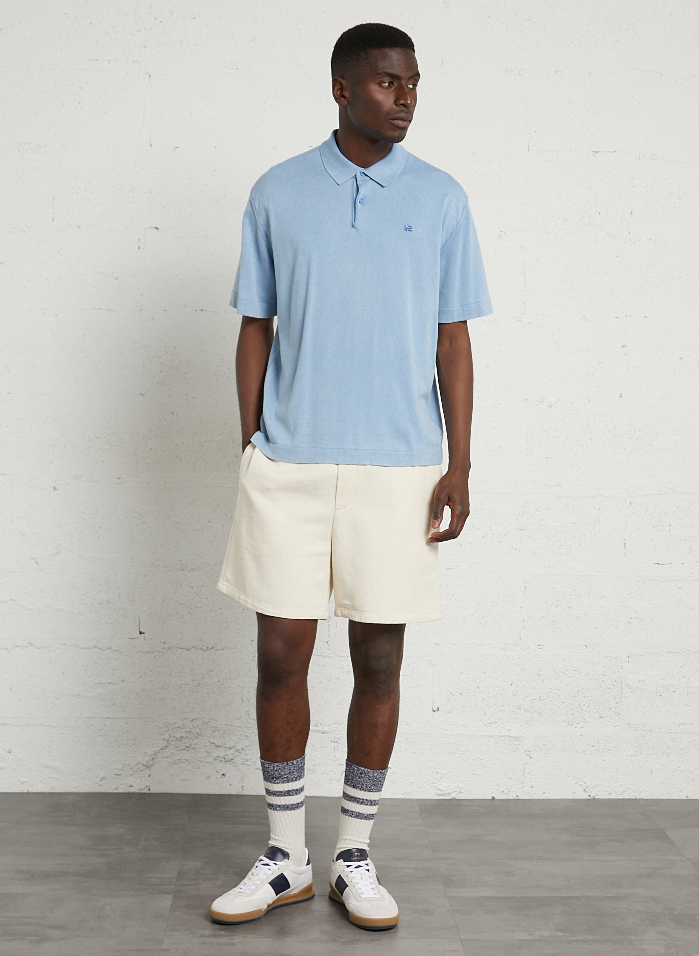 Solid knit straight polo NAPAPIJRI Blue