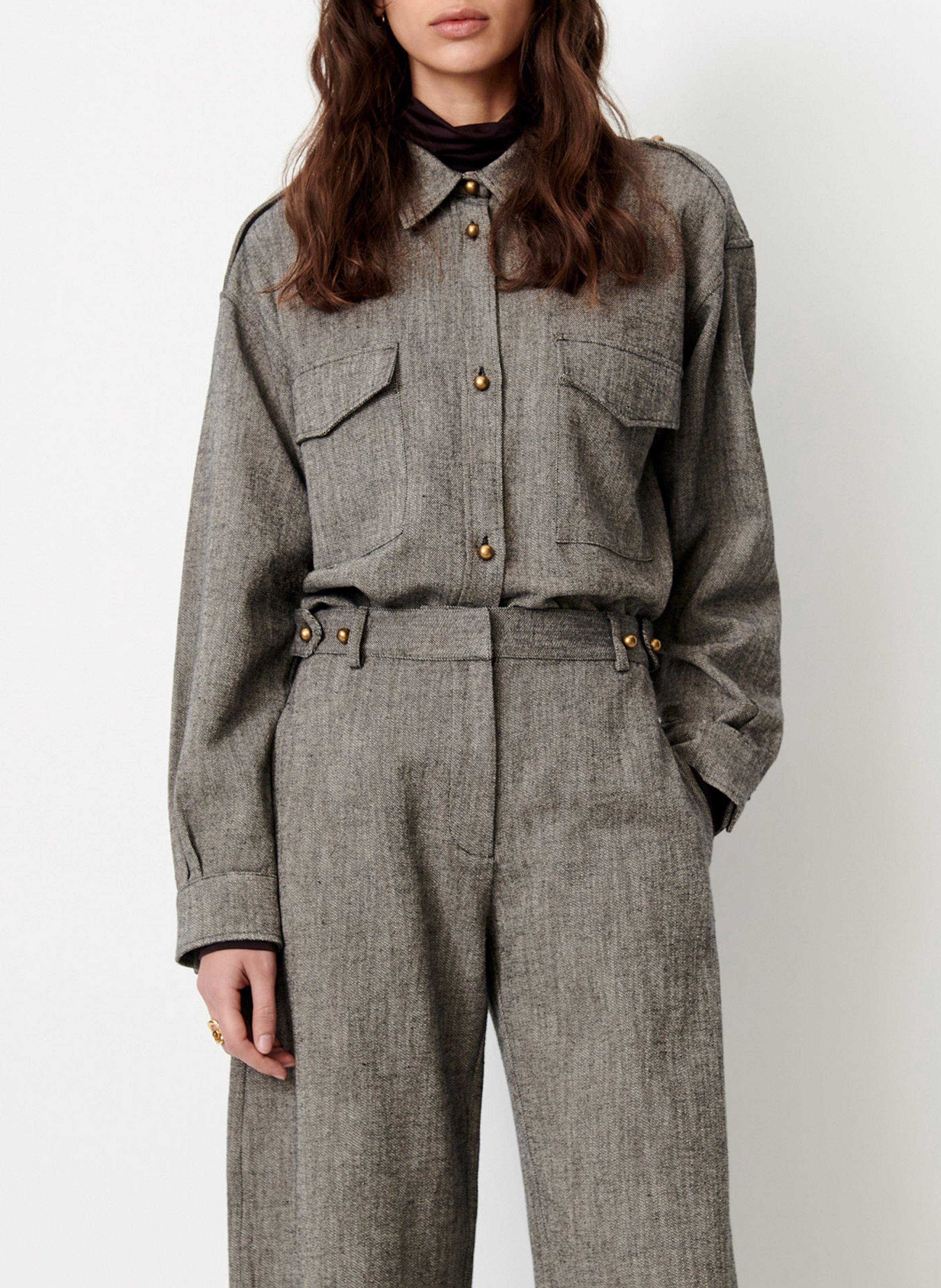 Straight heathered shirt SESSUN Grey