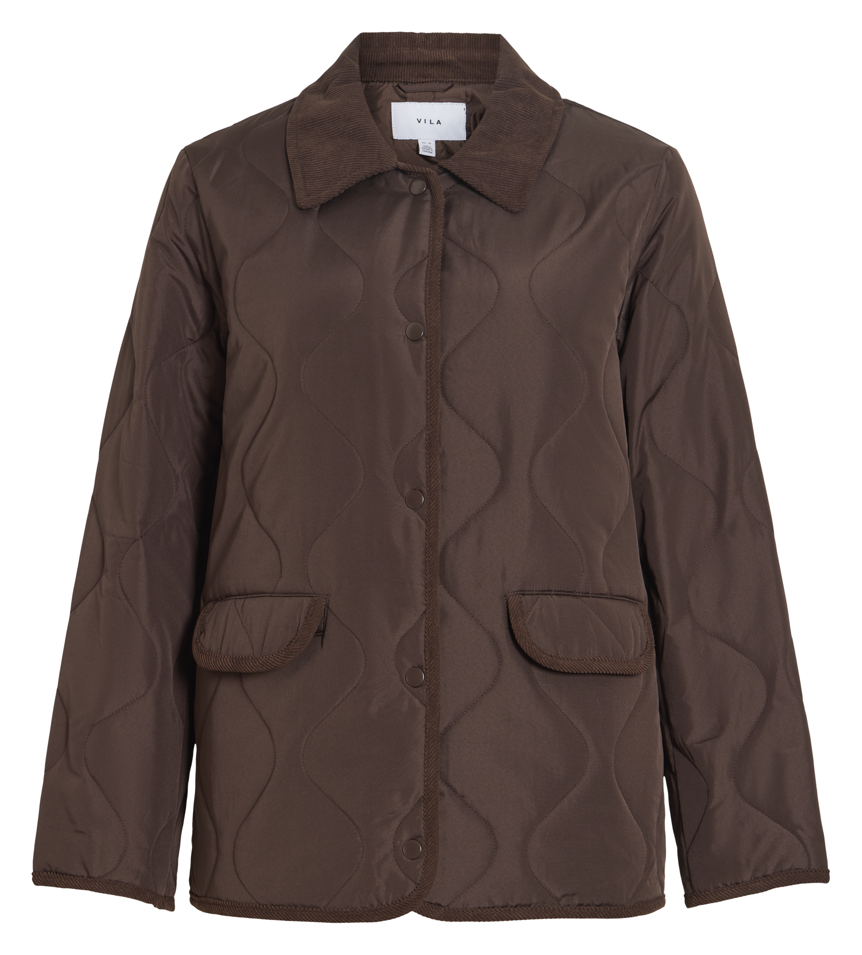 Quilted solid straight jacket VILA Brown