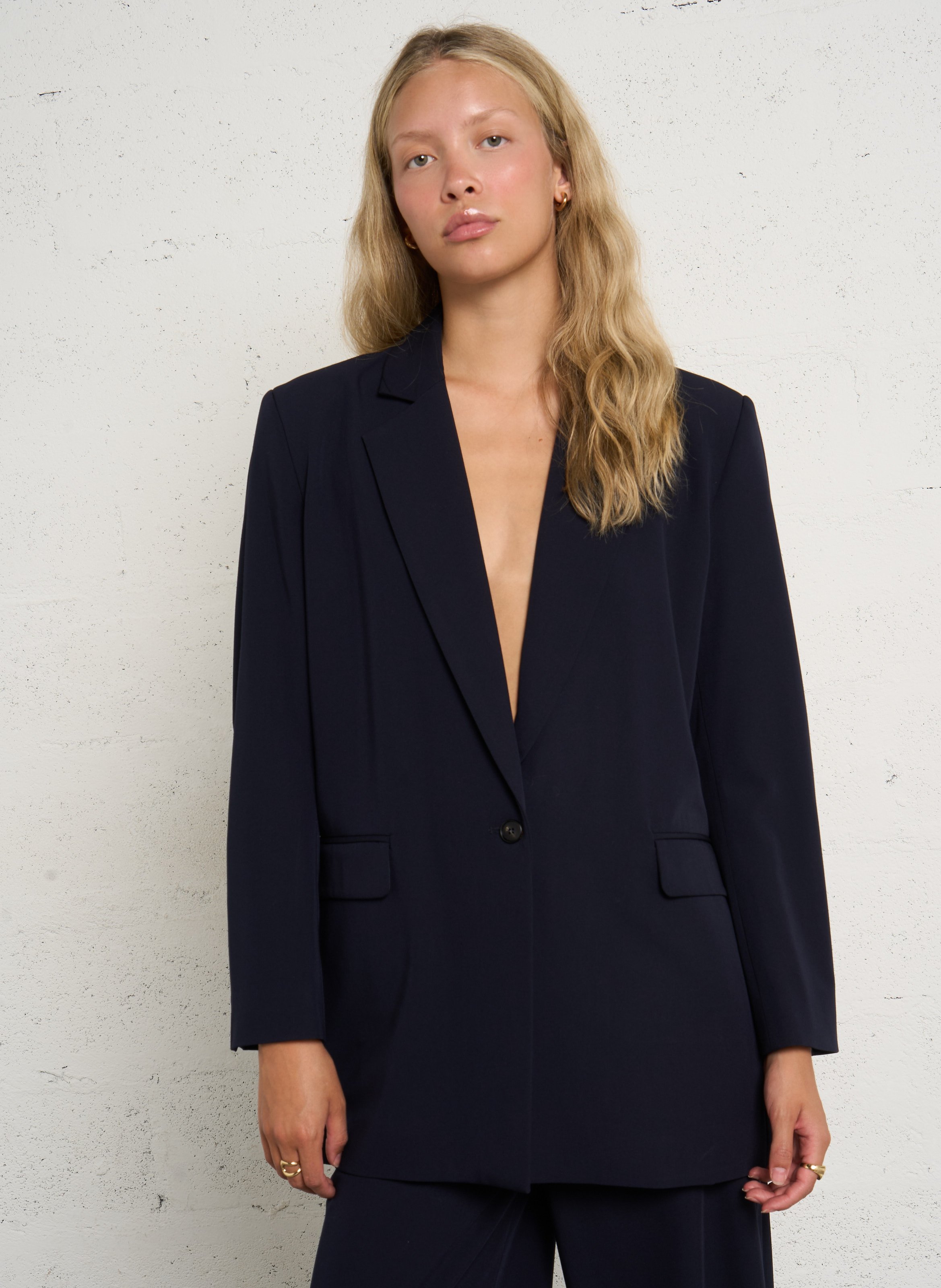 Veste tailleur droite unie RUE DE TOKYO Bleu
