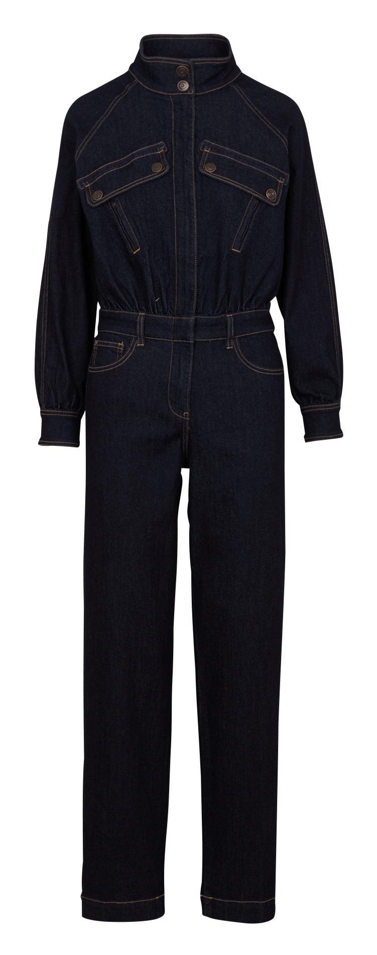 Combinaison en denim de coton mélangé  MAISON 123 Bleu