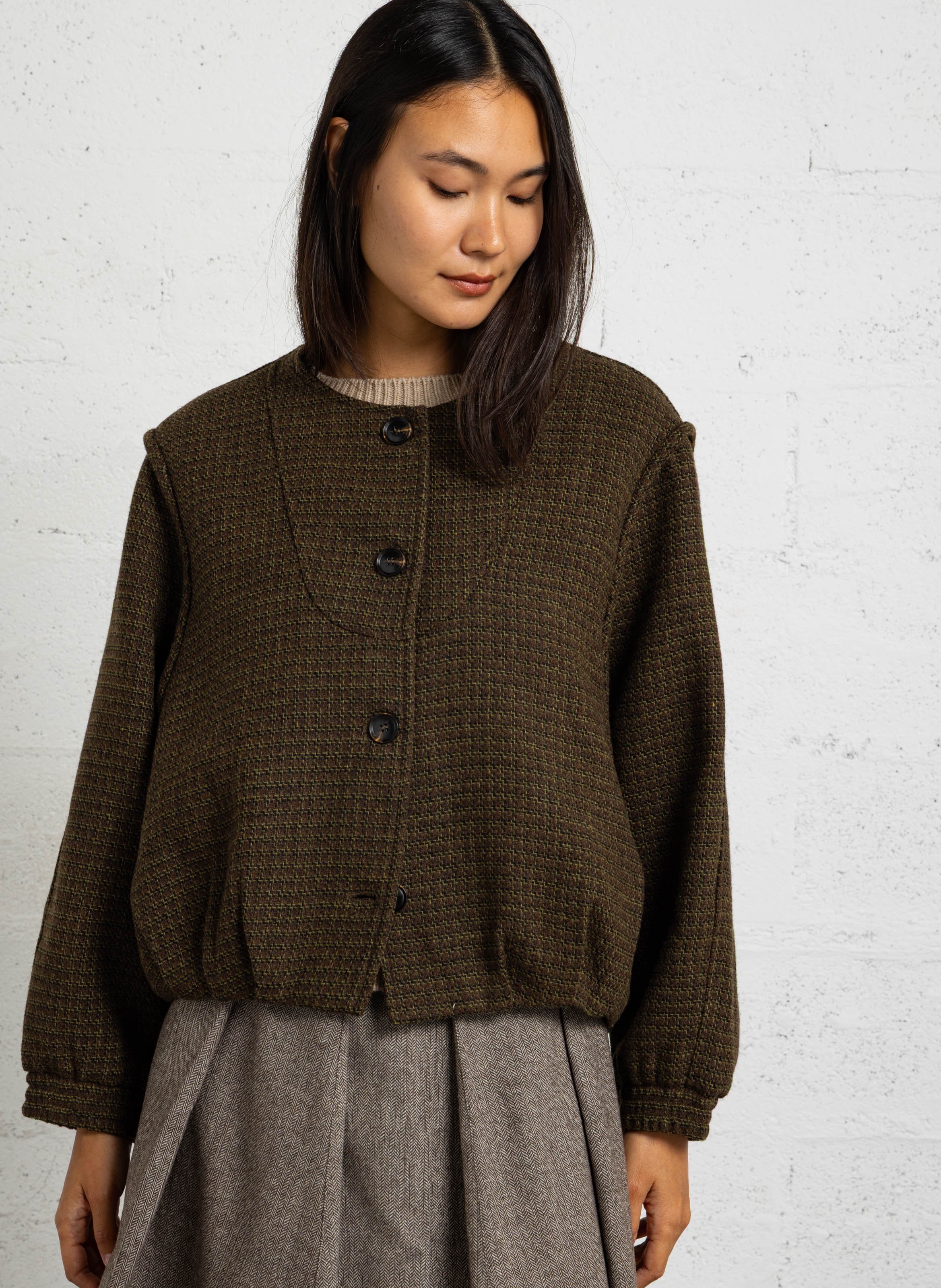 Weite Jacke aus Woll-Mix THE KORNER Braun