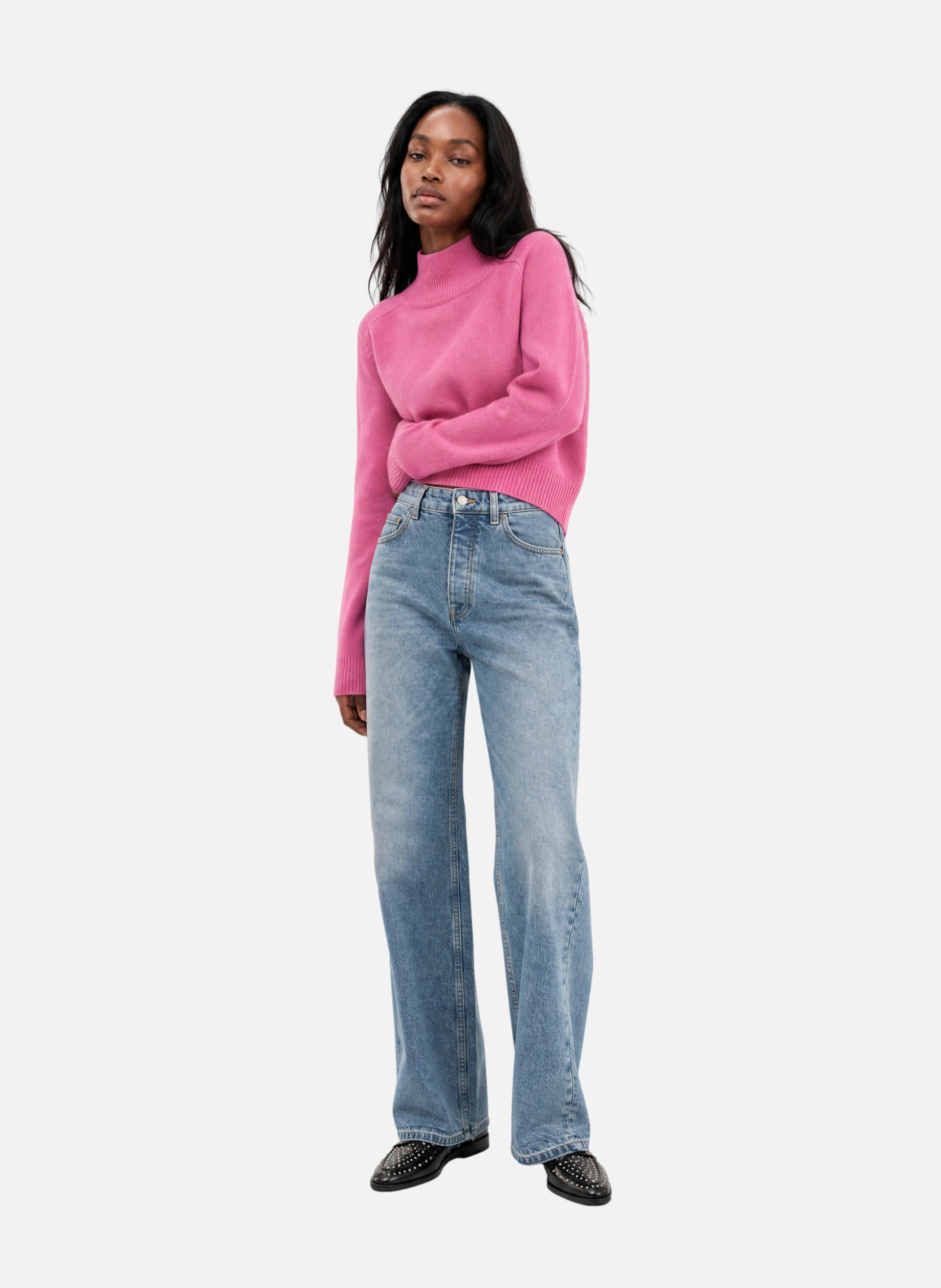 Merino wool high-neck sweater THE KOOPLES Pink