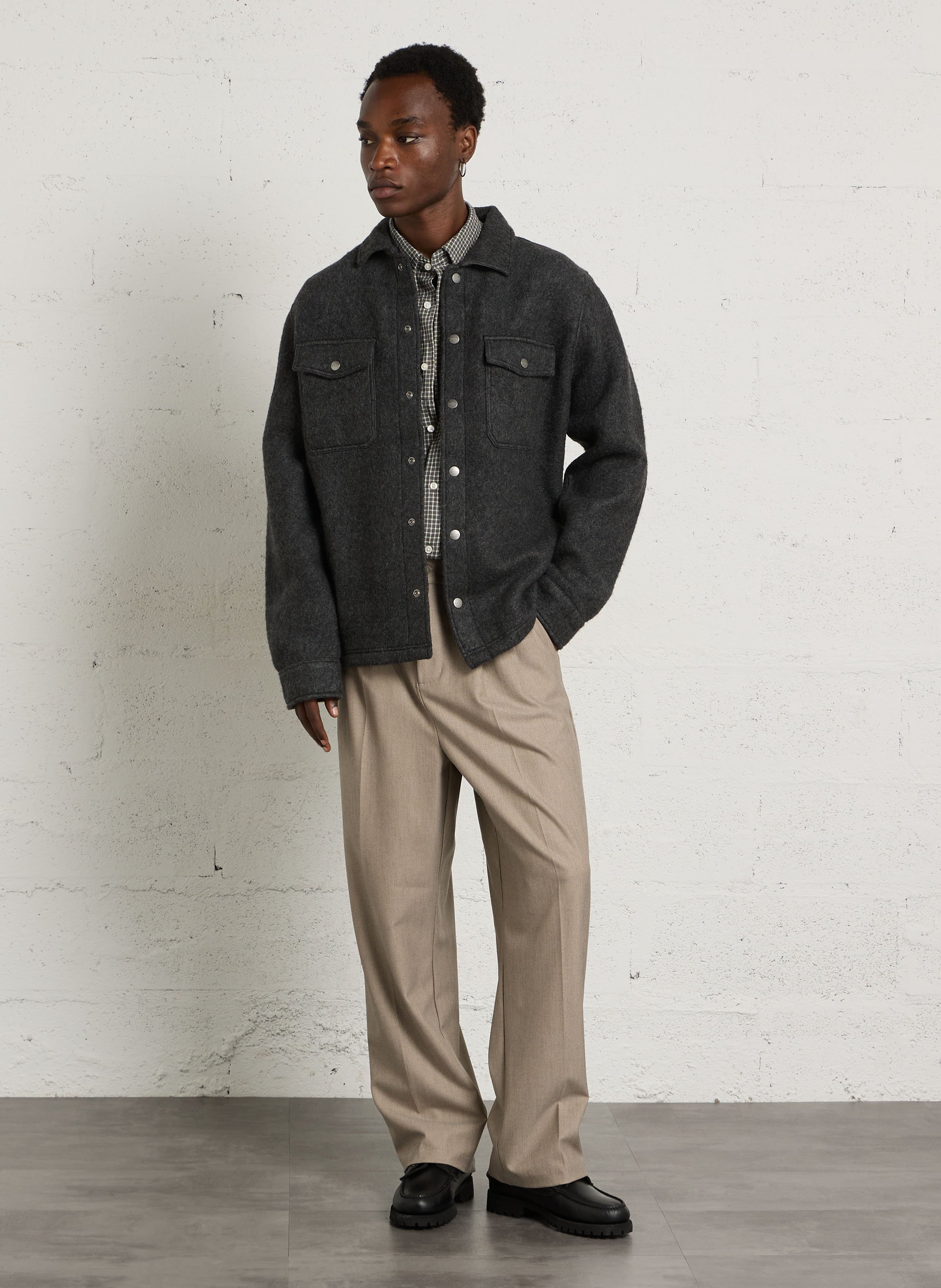 Veste droite col classique boutonnée GANT Gris