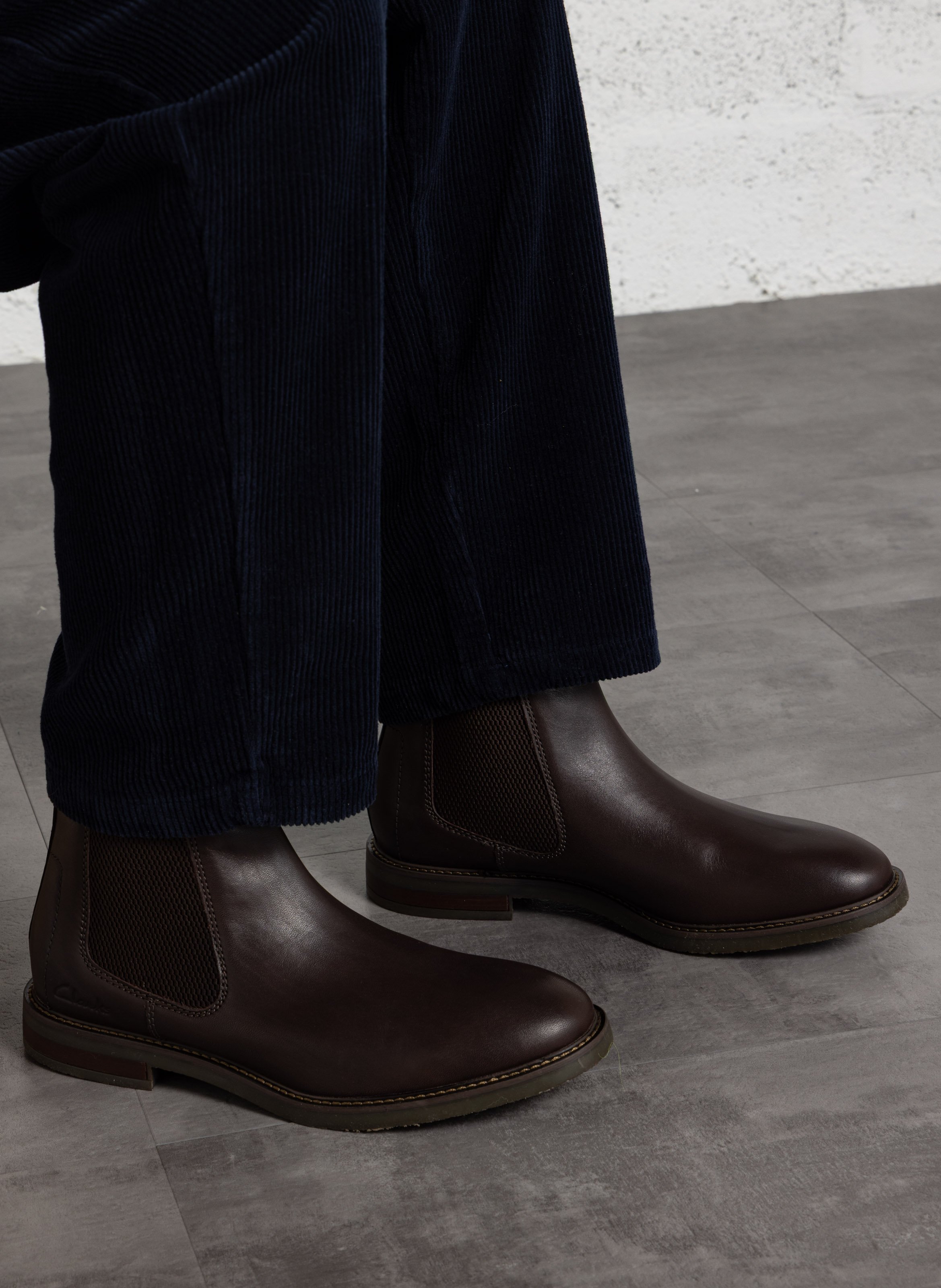 Leather mid-calf boots CLARKS Brown