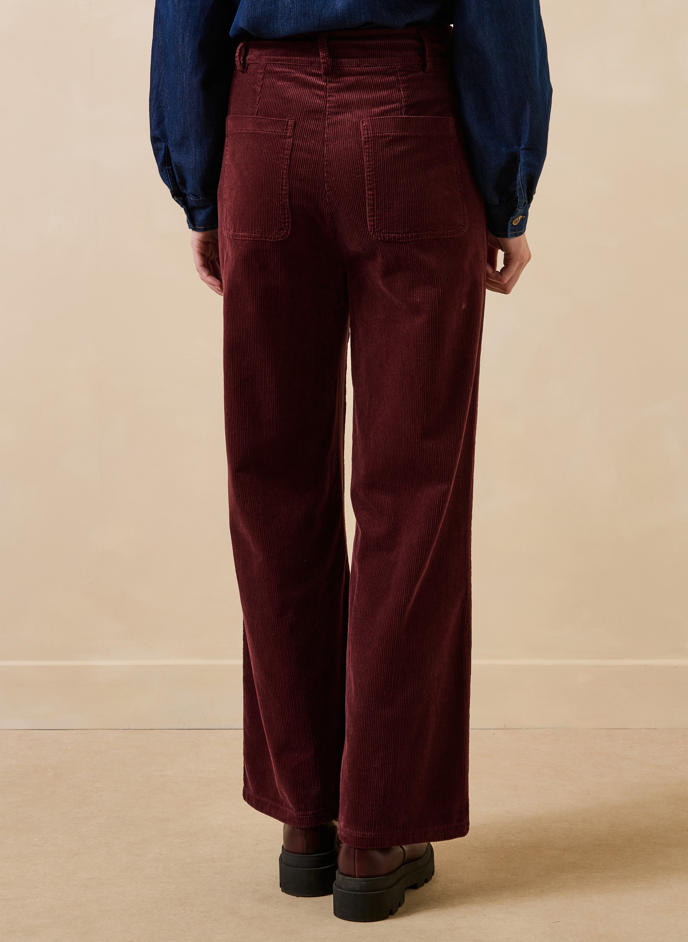 Weite Hose aus Baumwollmix mit hohem Bund LA FEE MARABOUTEE Rot