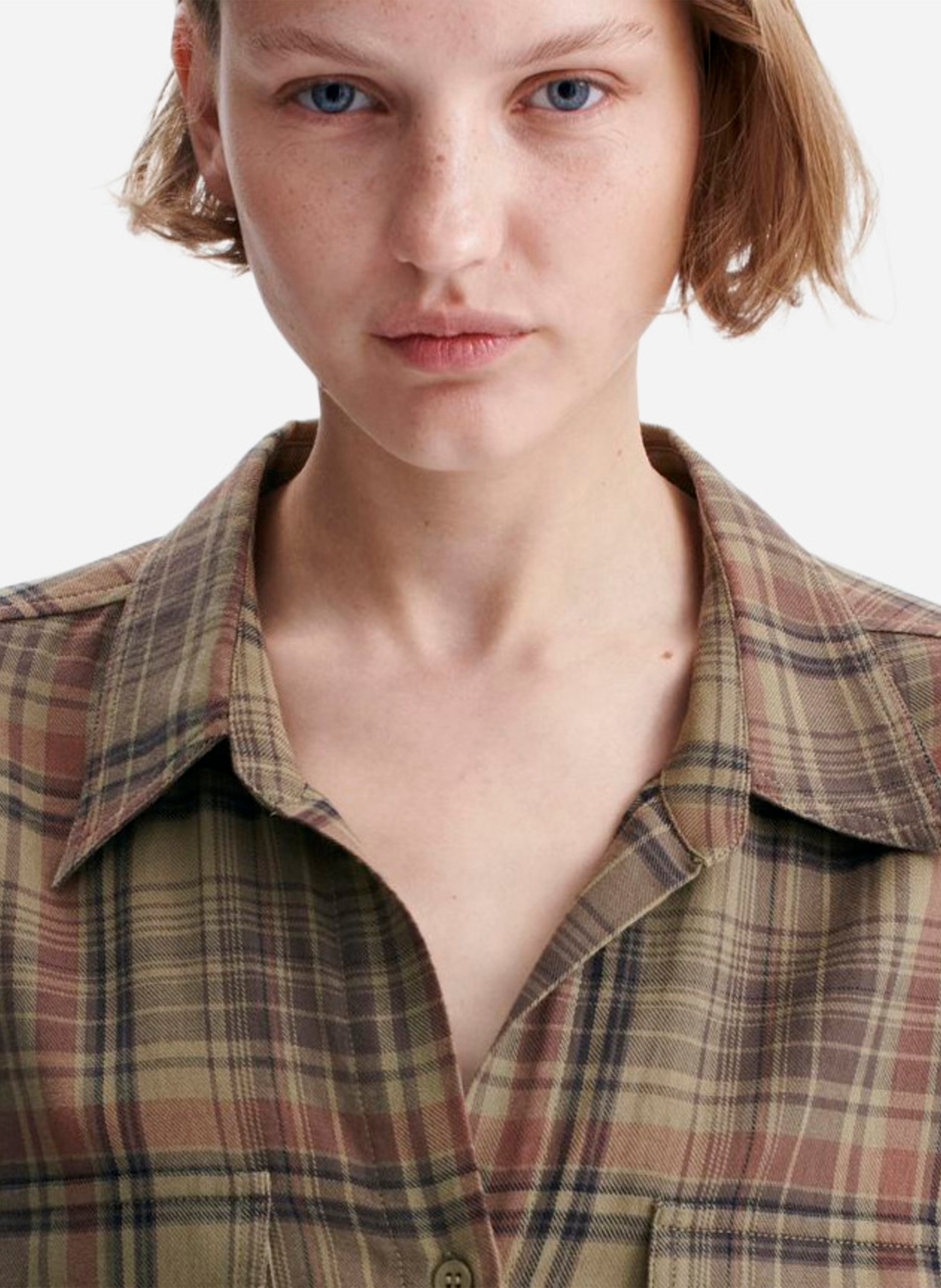 Straight checked shirt VANESSA BRUNO Khaki