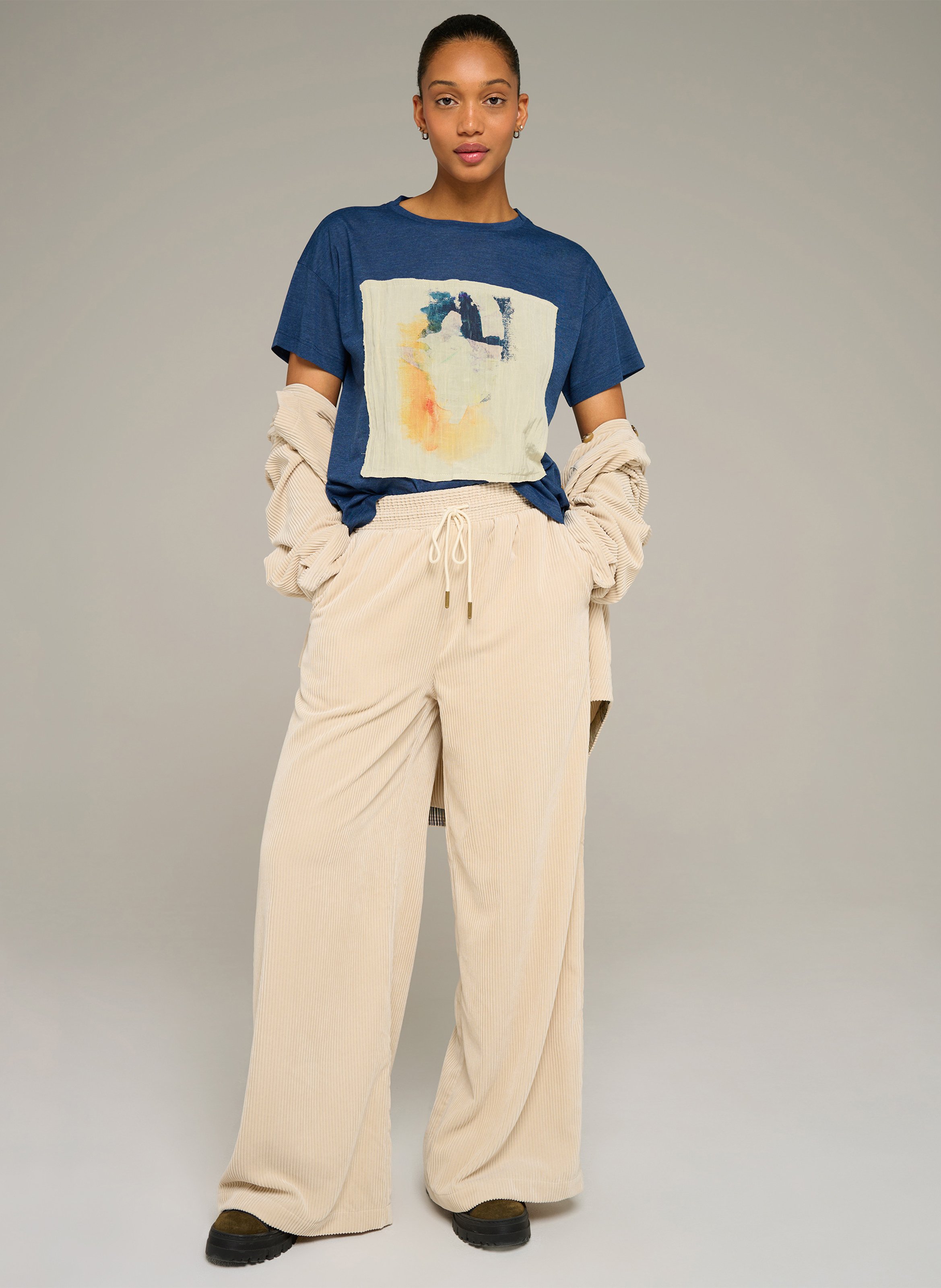 Weite Cordhose COTELAC ACOTE Beige