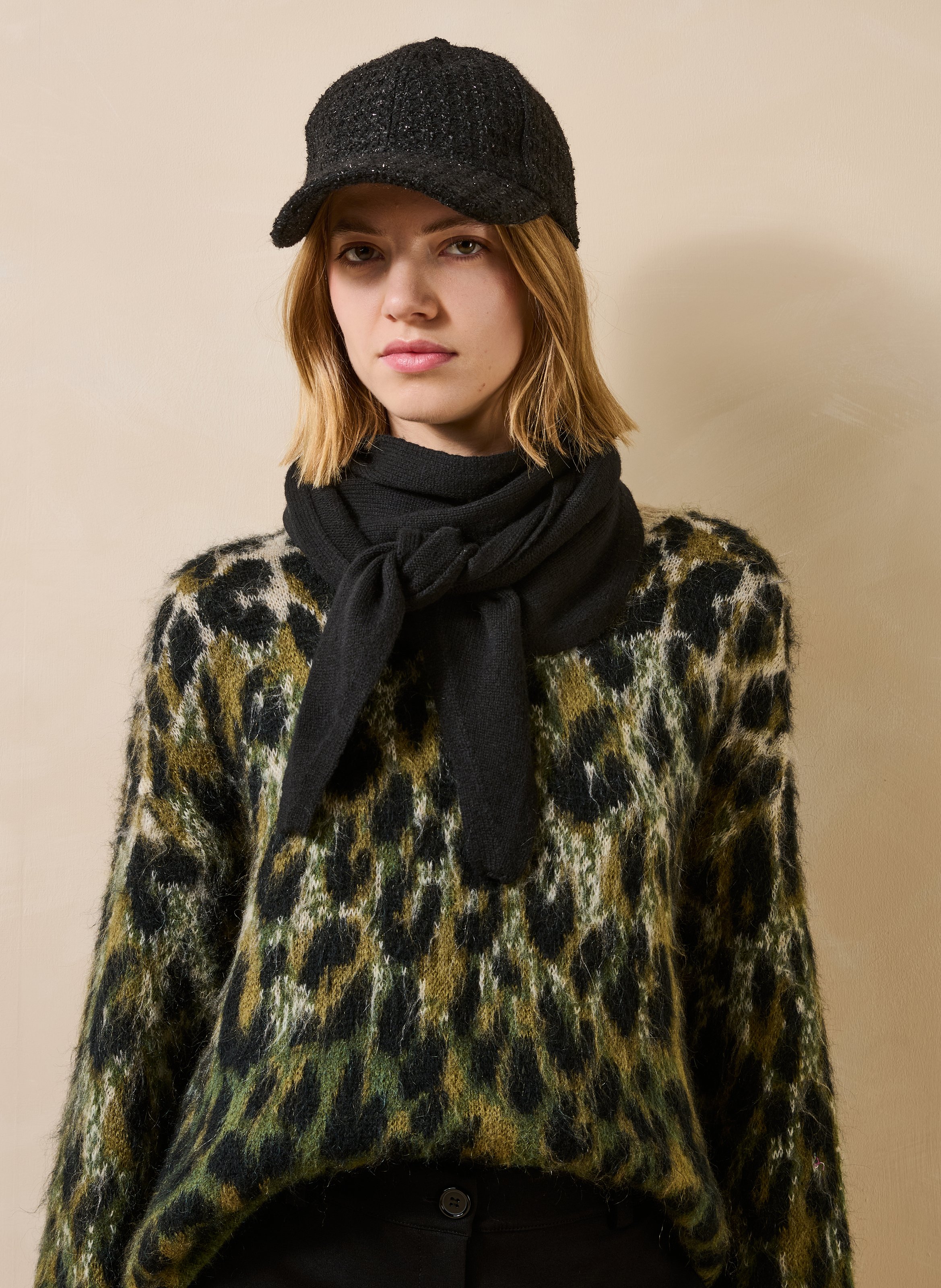 Tweed-Cap LA FEE MARABOUTEE Schwarz