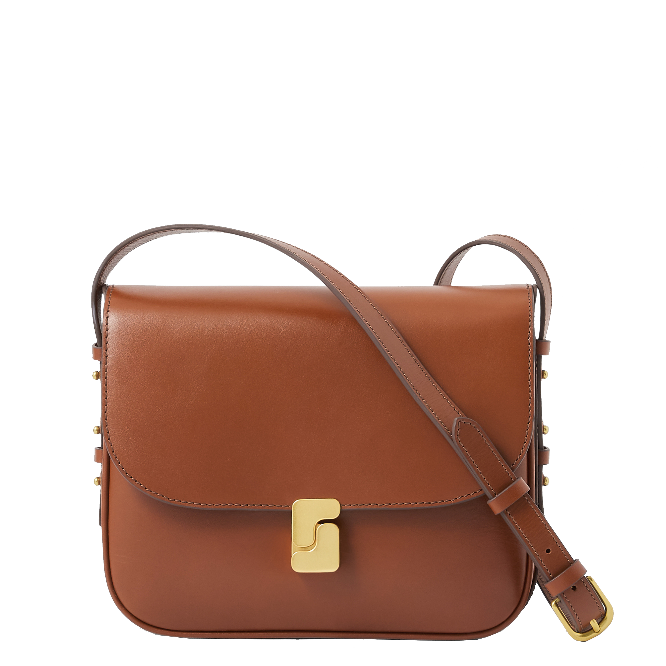 Calfskin leather shoulder bag SOEUR Brown