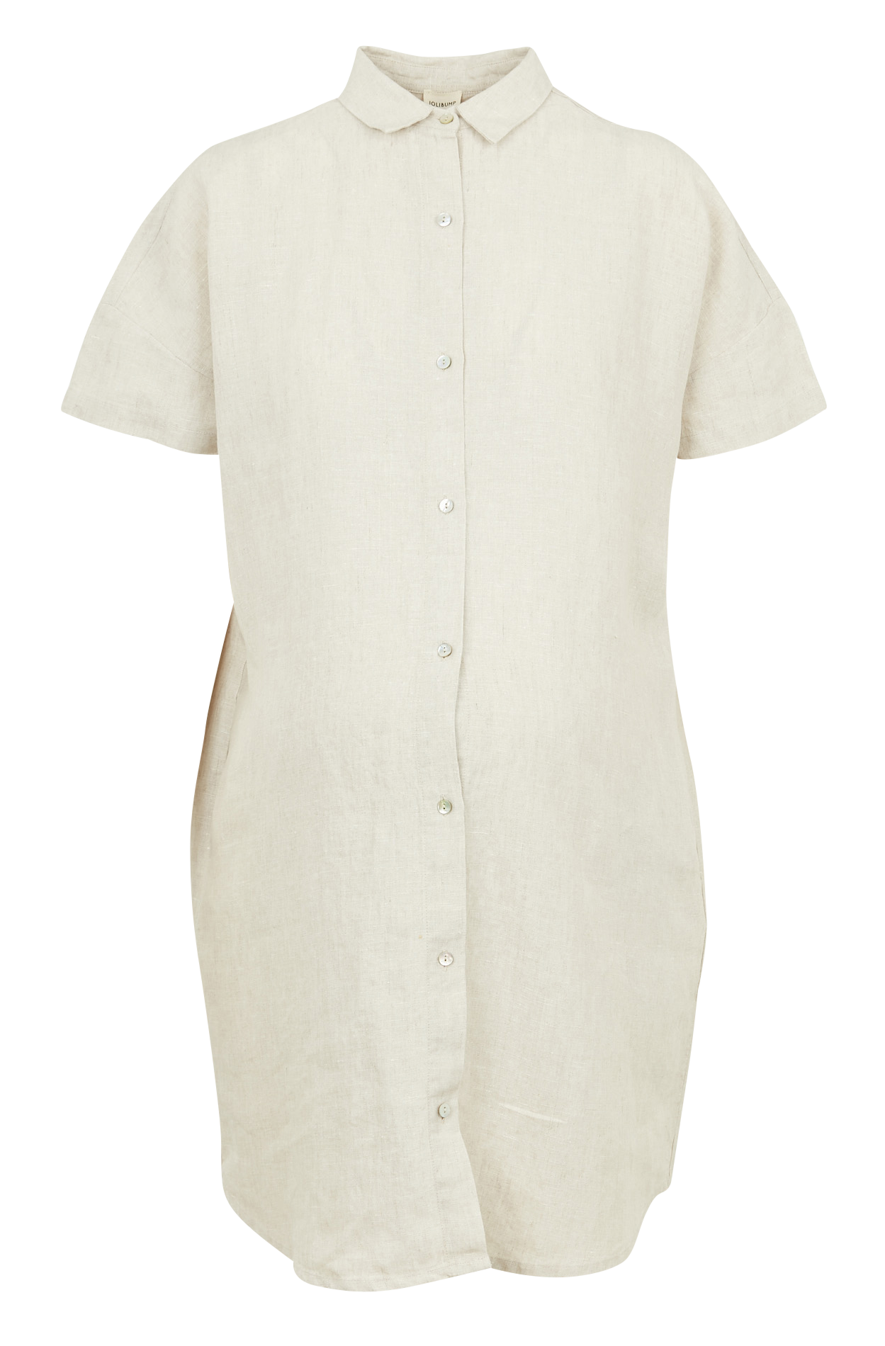 Linen maternity shirt dress JOLIBUMP Beige