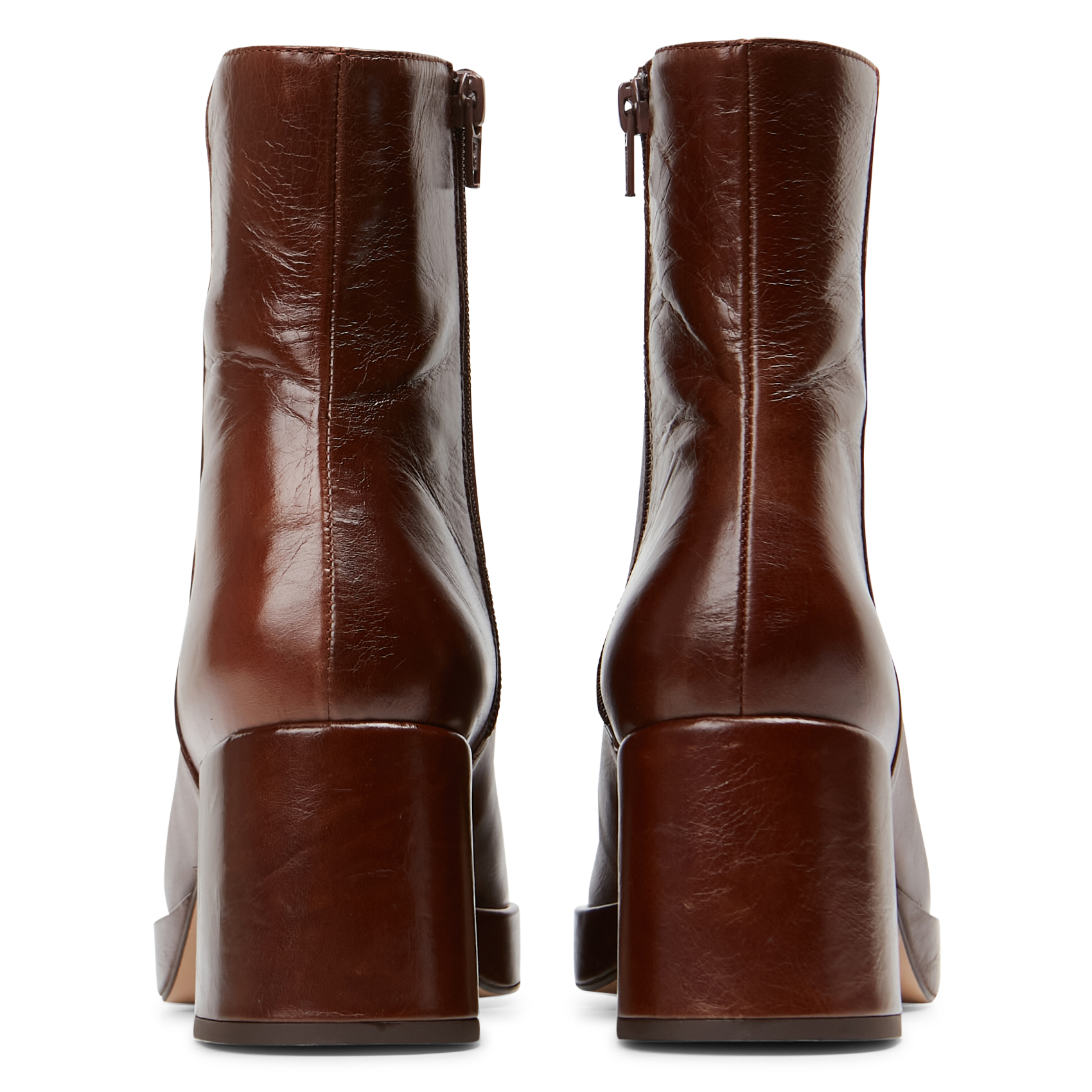 Leather ankle boots JONAK Brown