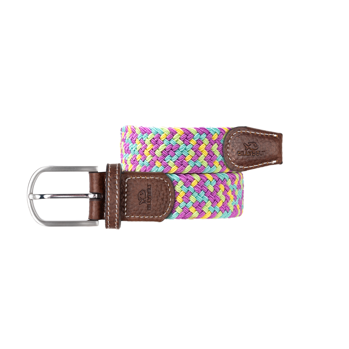 Multicolored braided elastic belt BILLYBELT Multicolored
