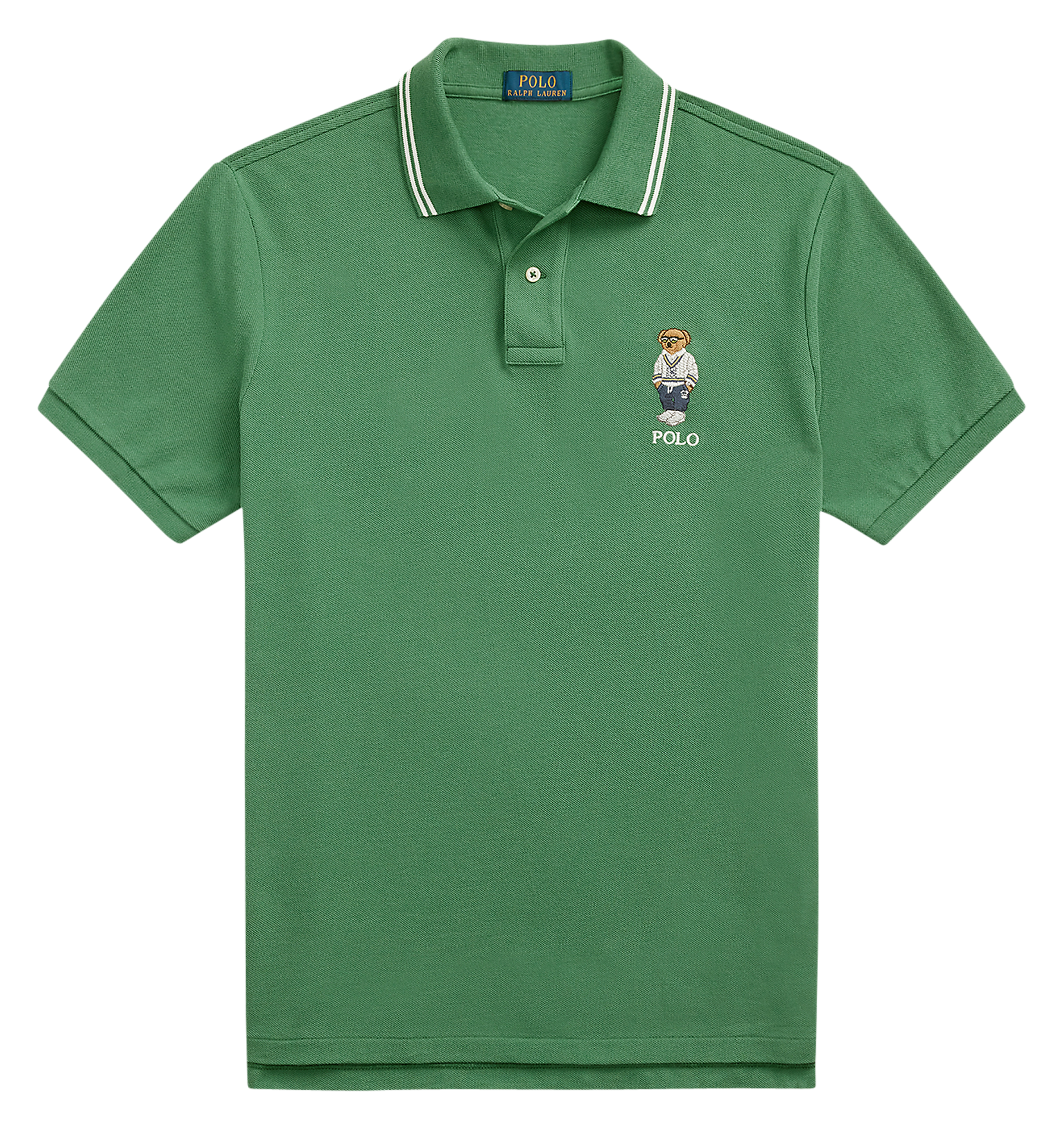 Embroidered slim fit cotton polo GreenPOLO RALPH LAUREN