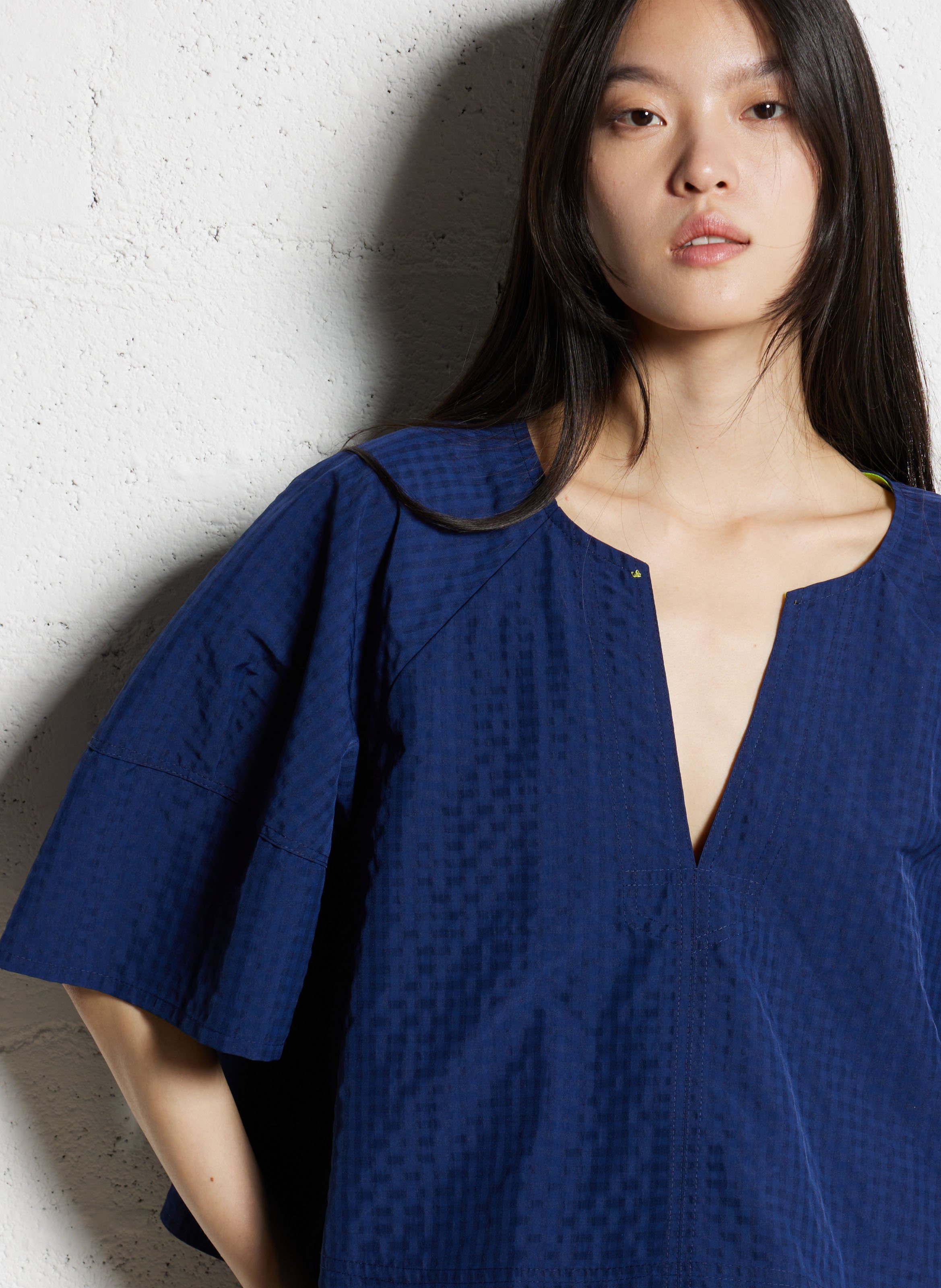 Blouse à col tunisien  DR BLOOM Bleu