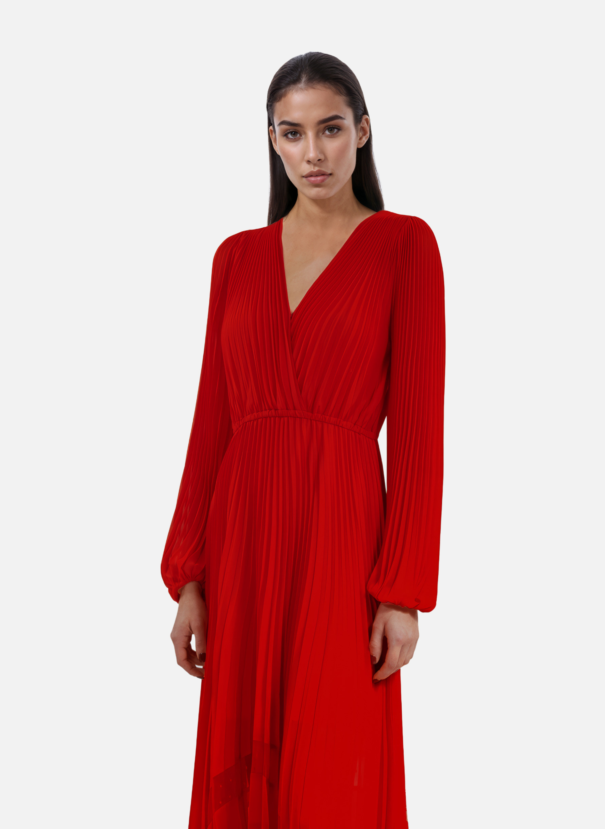Long pleated dress THE KOOPLES Red
