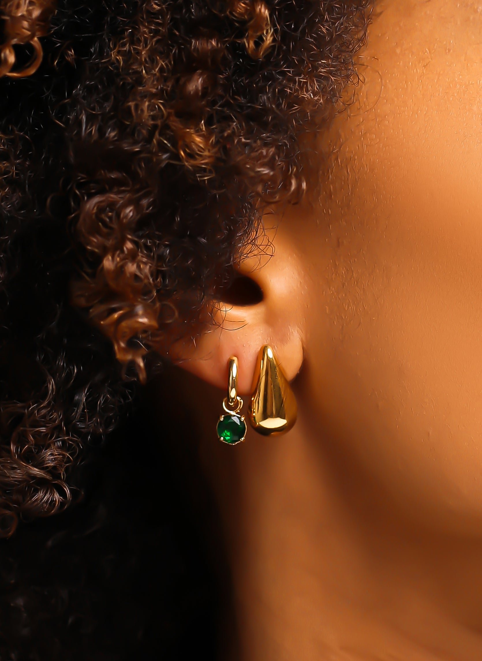 Hanging earrings Selene AEC Paris Green