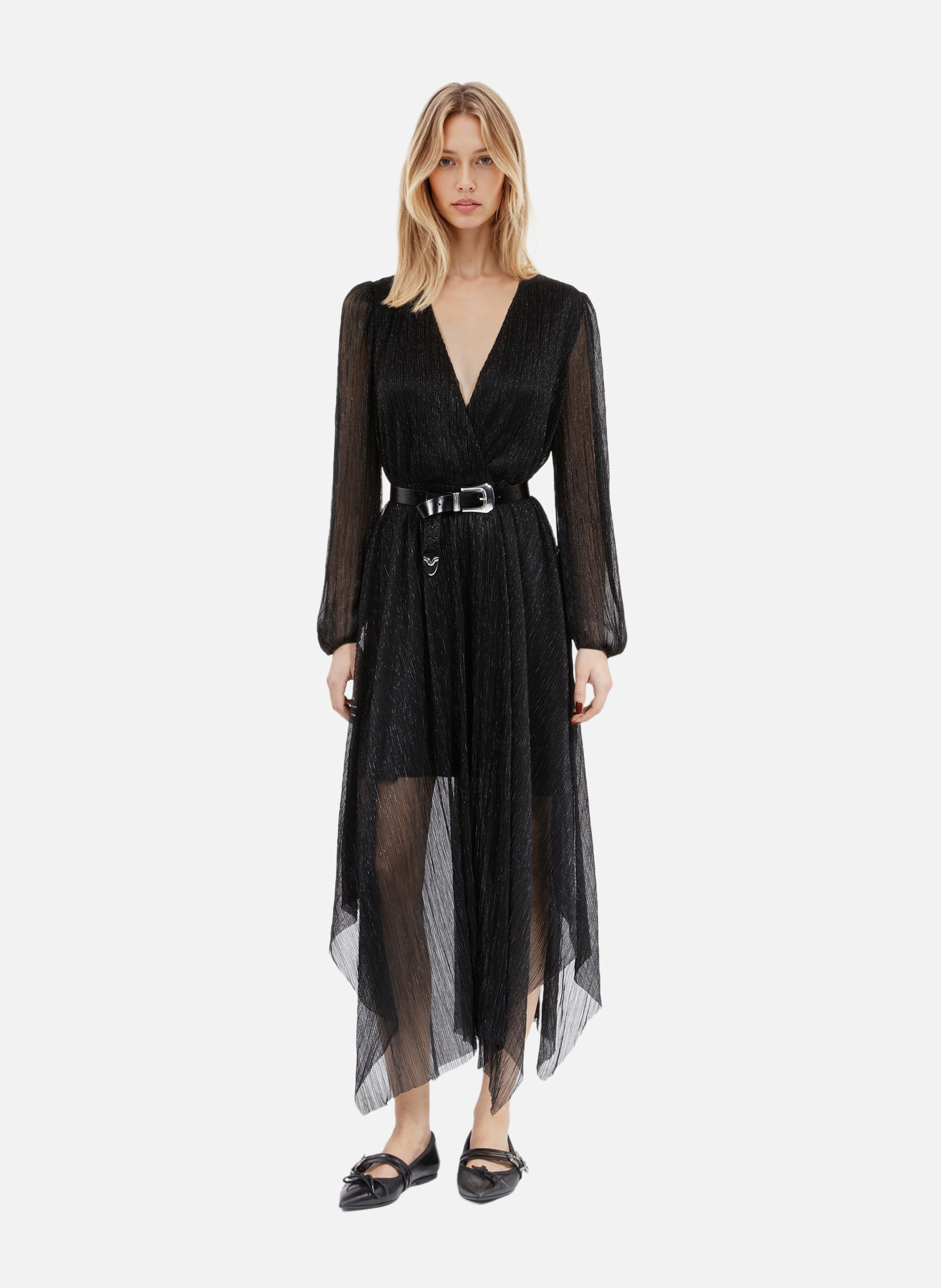 Cracked-effect belt THE KOOPLES Black