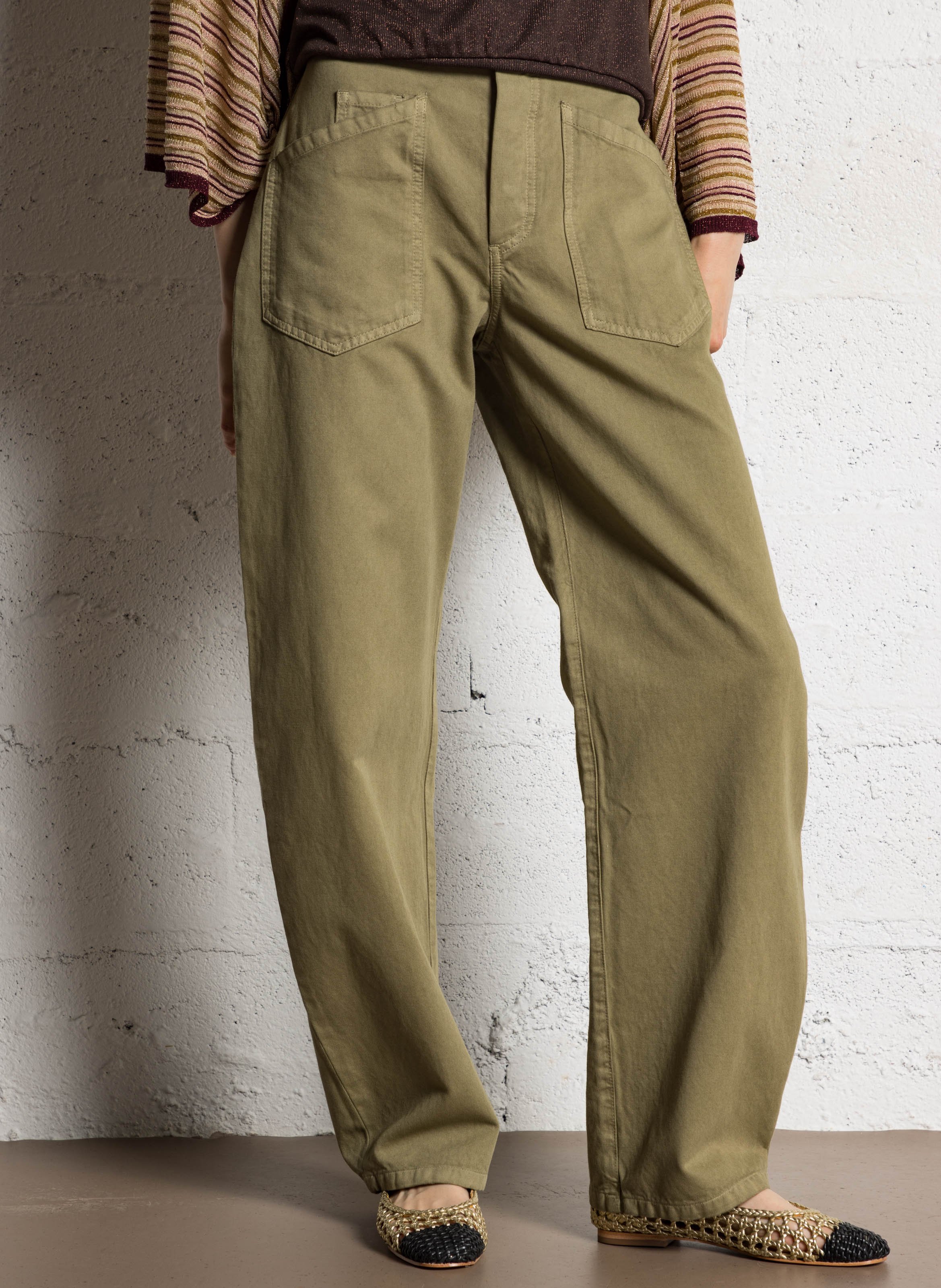 Wide cotton trousers  MARGAUX LONNBERG Green