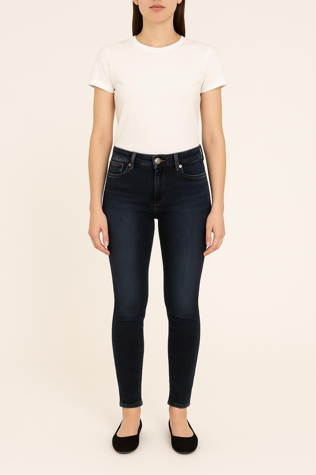 Cropped slim jeans with studs ACNE STUDIOS - Seconde Main Blue