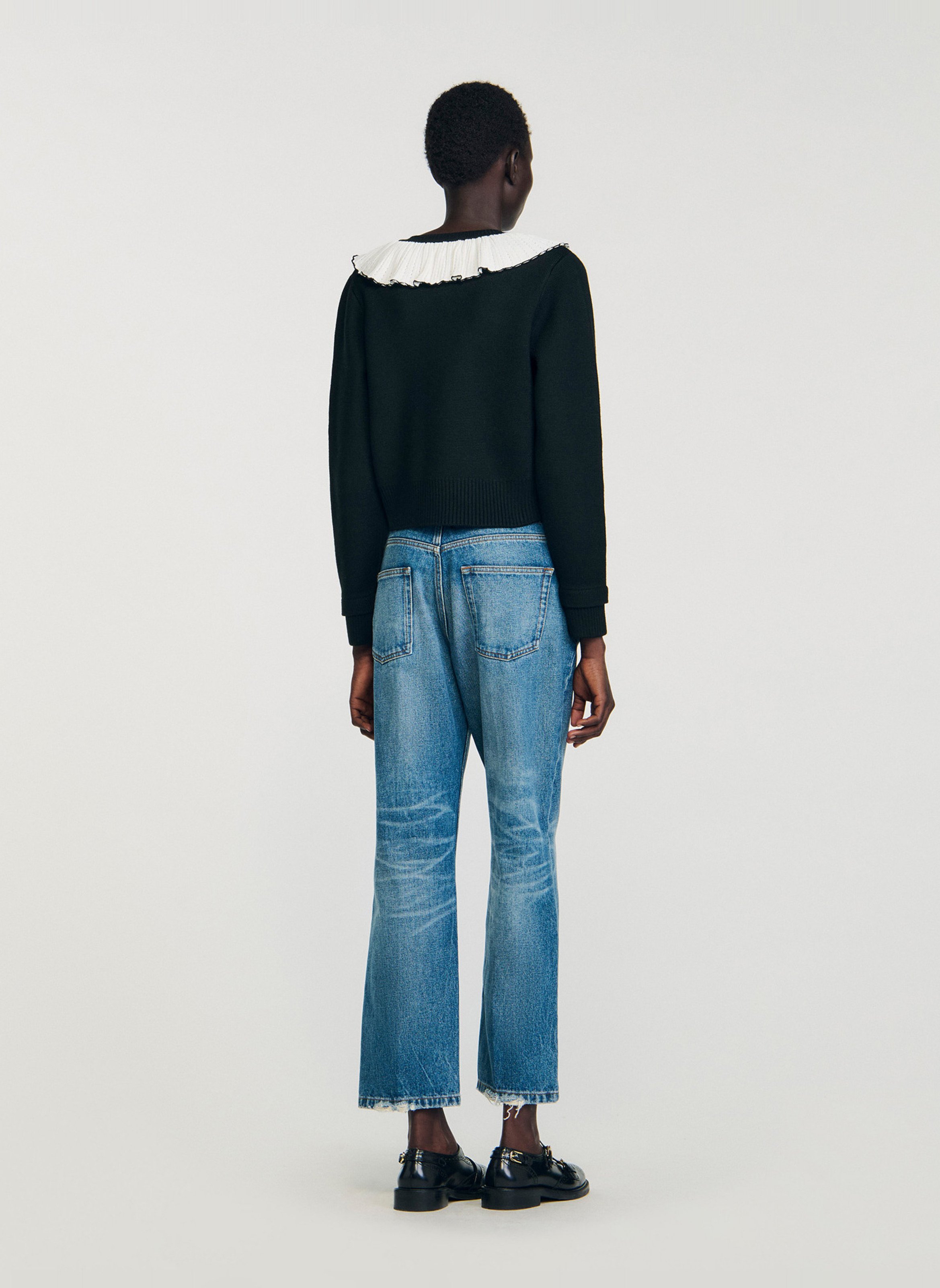 Gilet col rond  SANDRO Noir