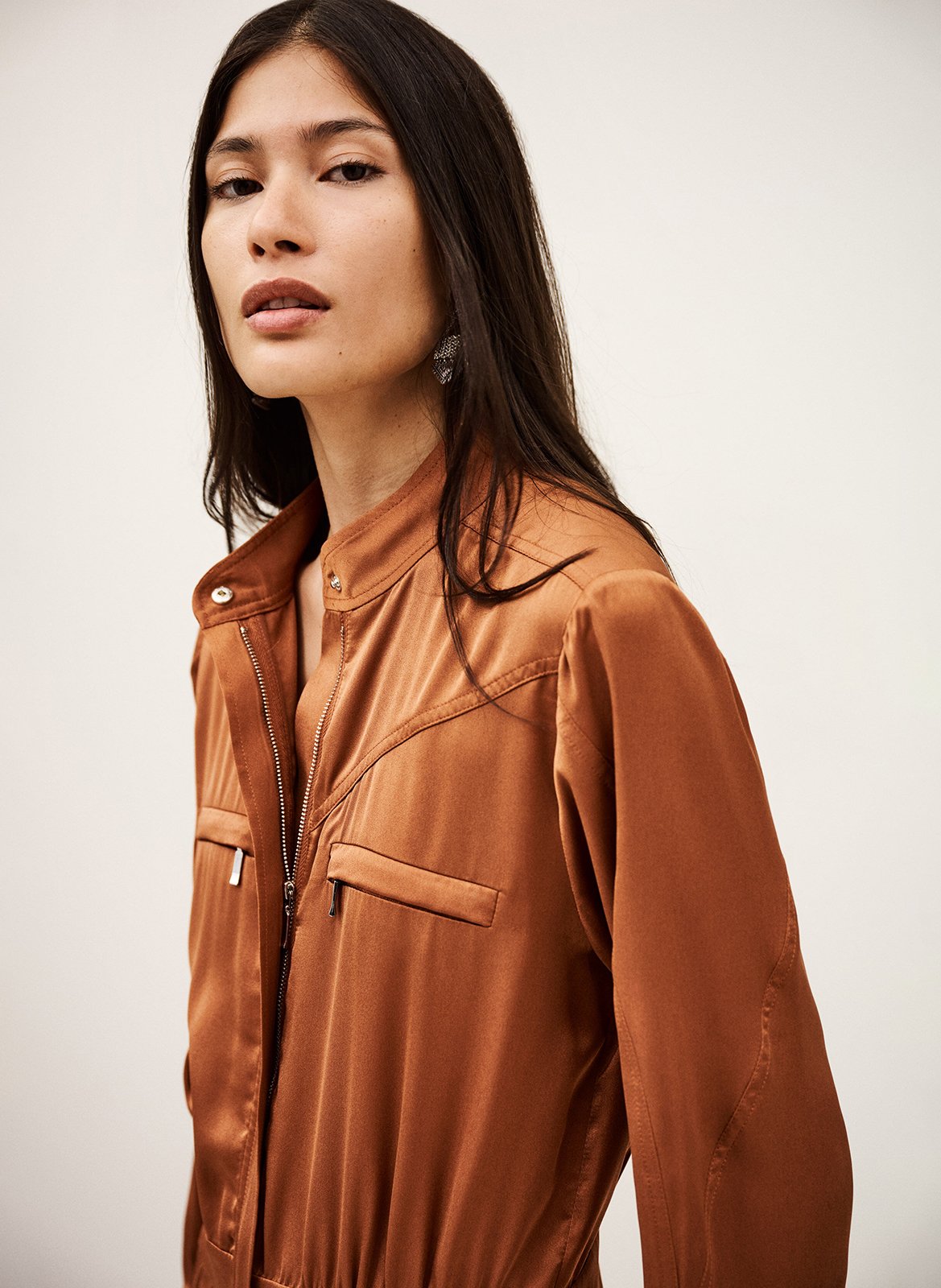 Combinaison droite satinée BA&SH Rose