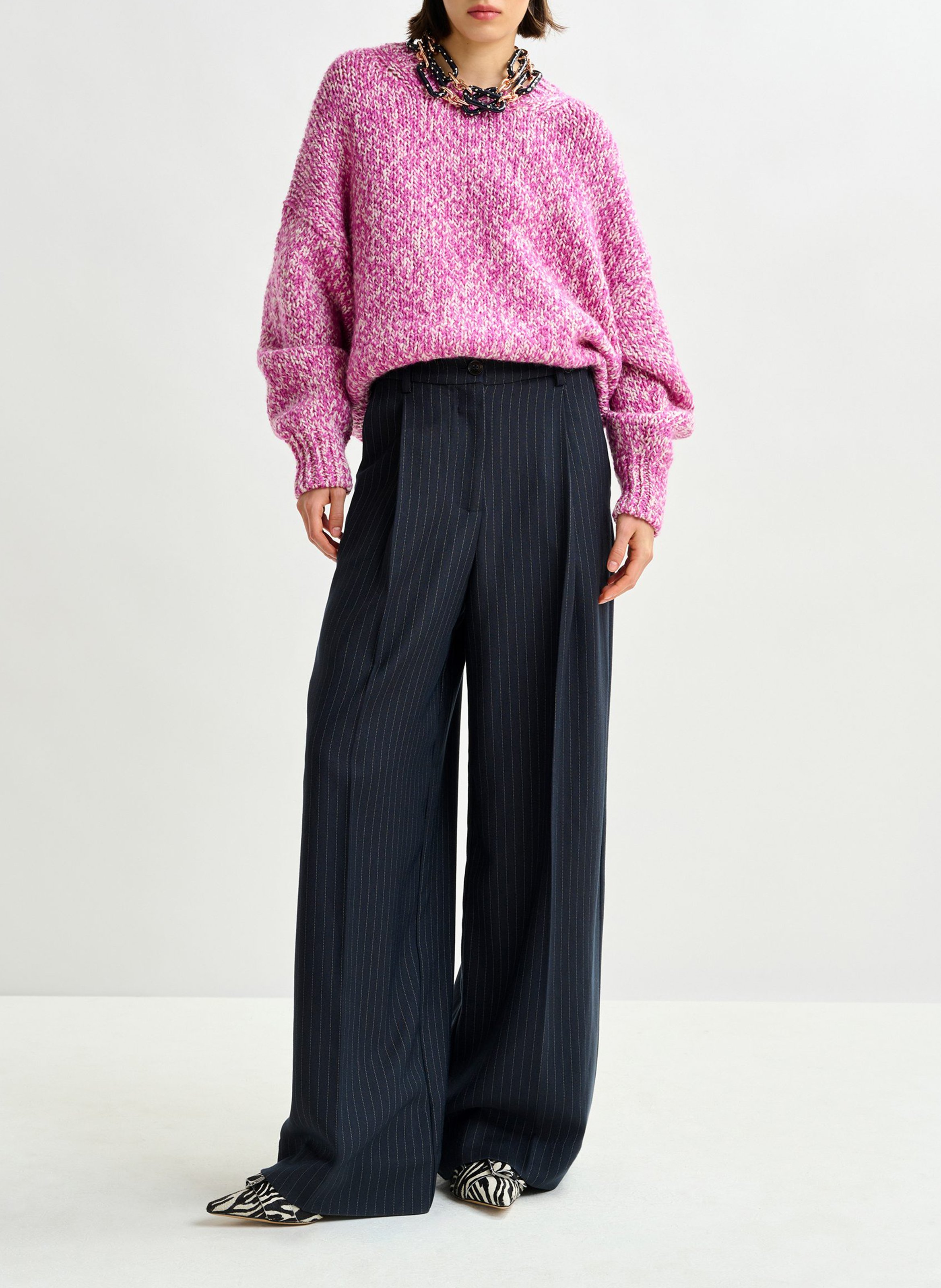 Pantalon large rayé ESSENTIEL ANTWERP Bleu