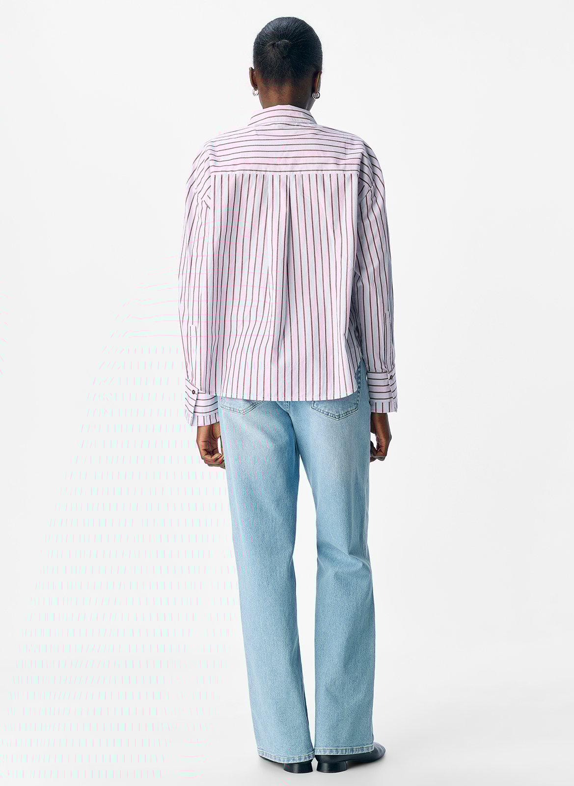 Chemise à rayures en coton OBJECT Bleu