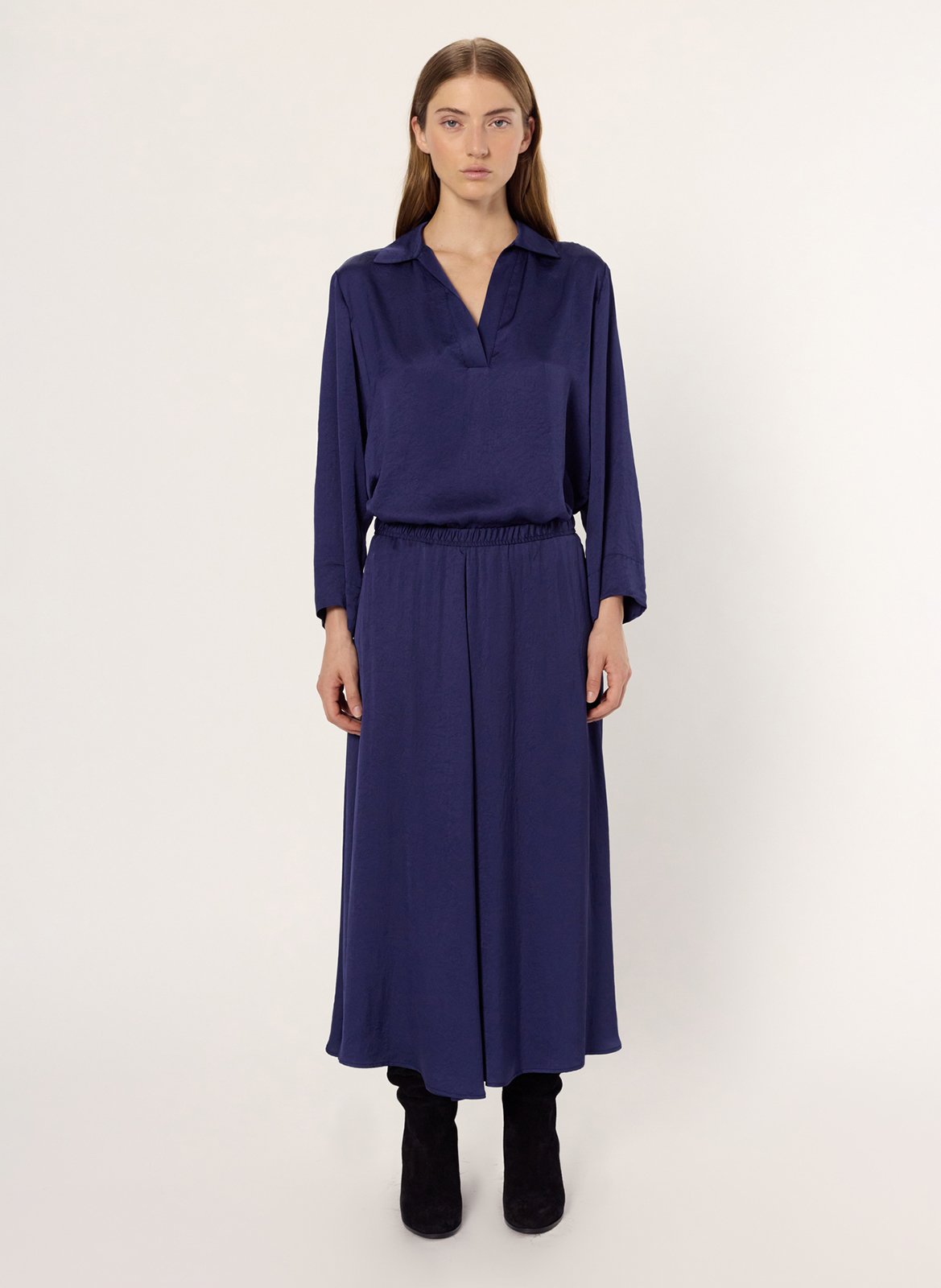 Jupe longue plissée GERARD DAREL Bleu