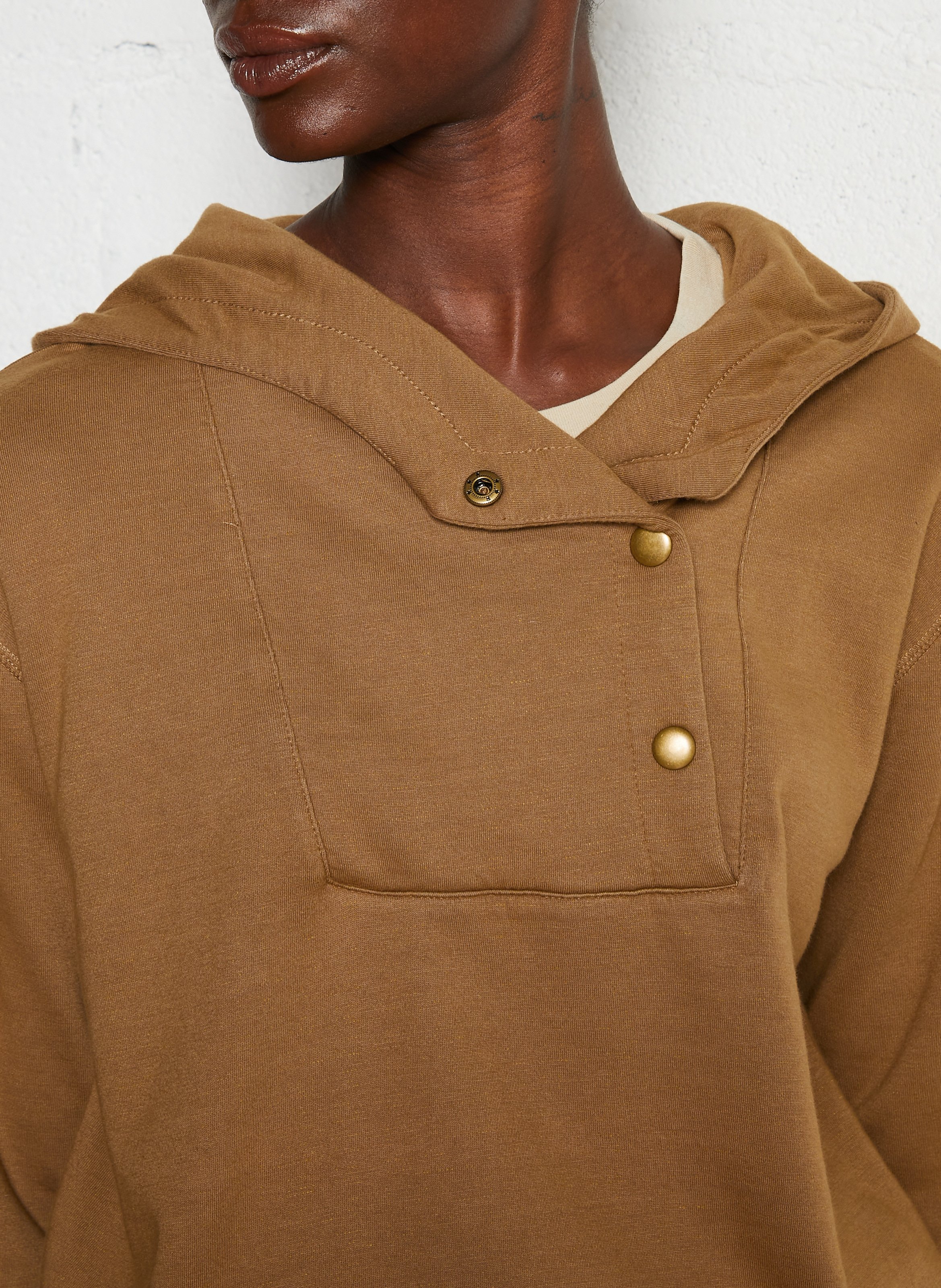 Katoenen hoodie met capuchon LEON & HARPER Bruin