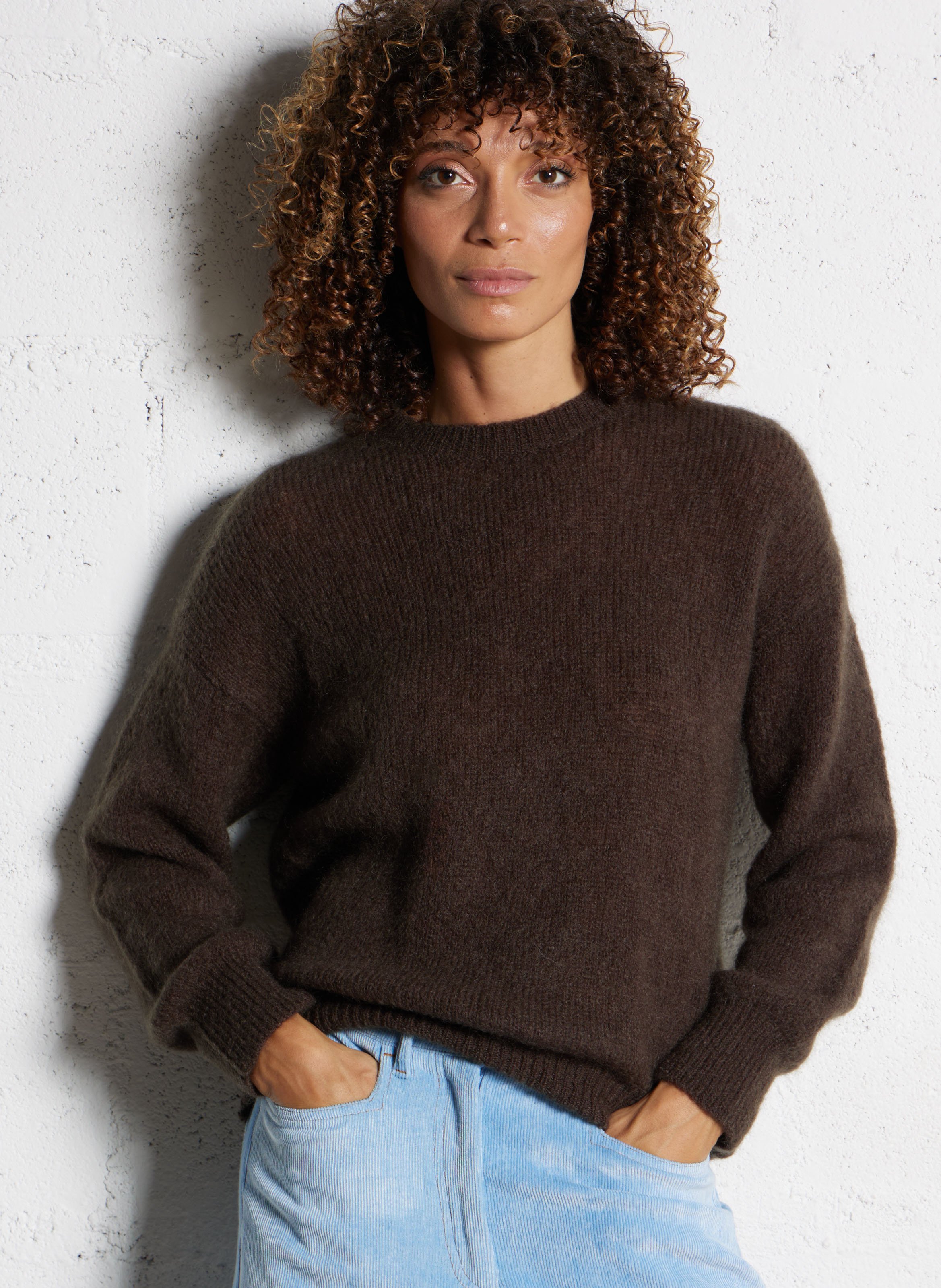 Pull col rond POMANDERE Kaki