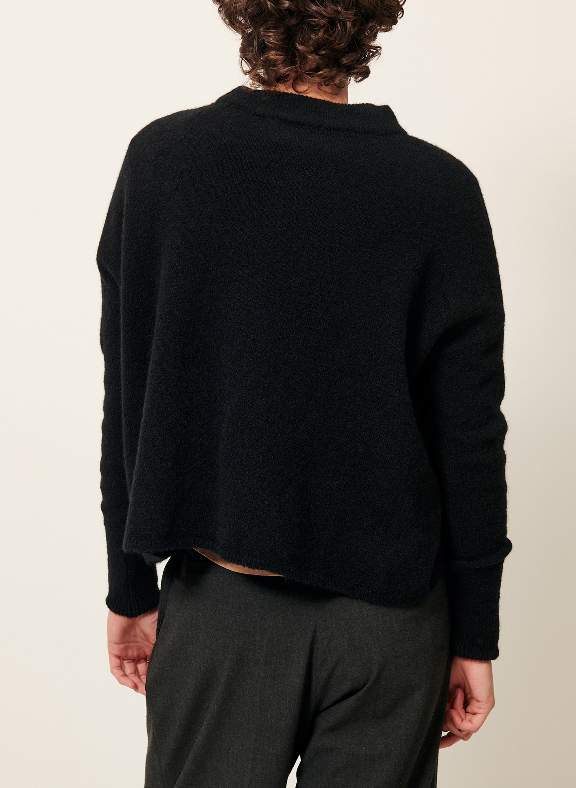 High-neck wool-blend sweater SESSUN Black