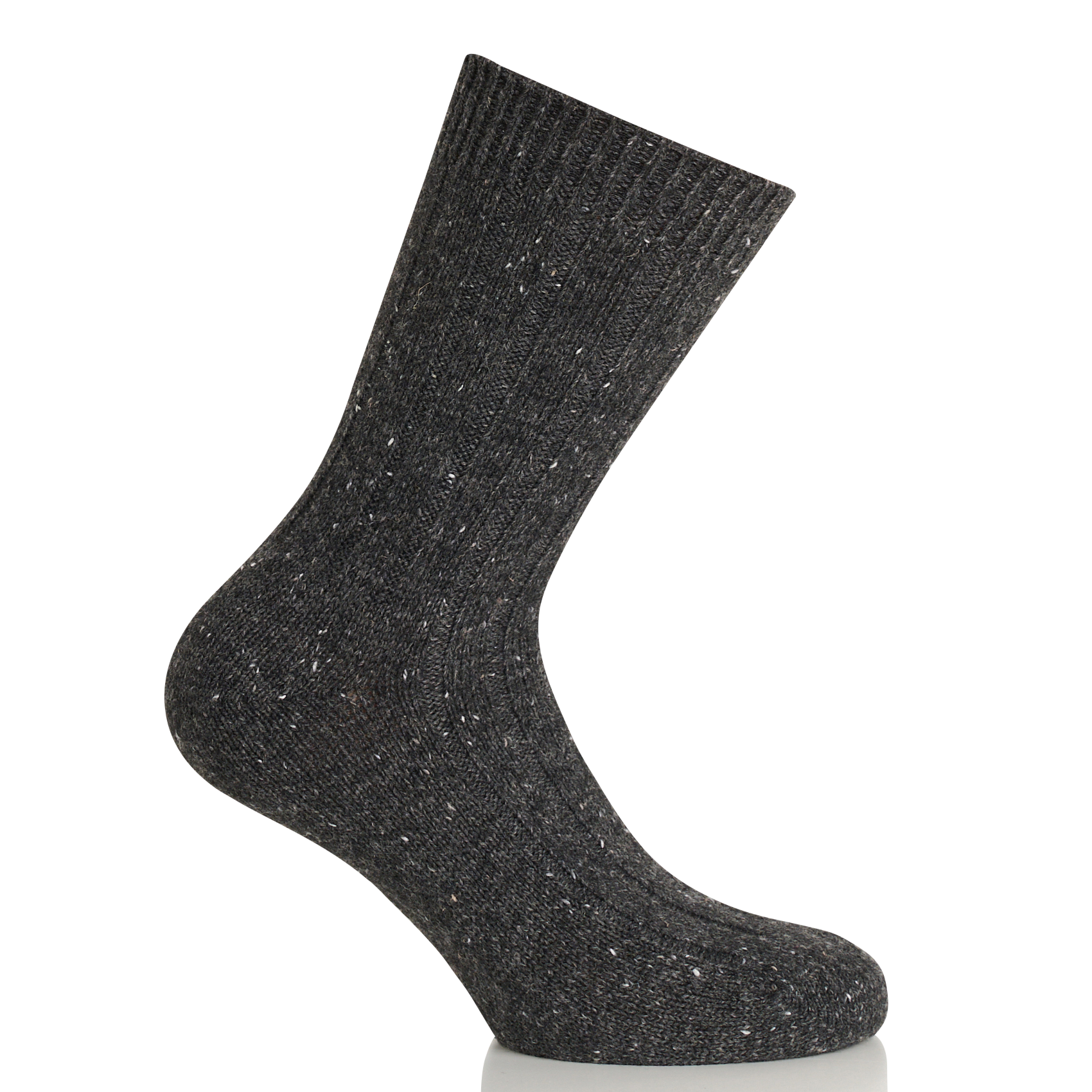 Ribbed Knit Marled Socks MAISON 123 Grey