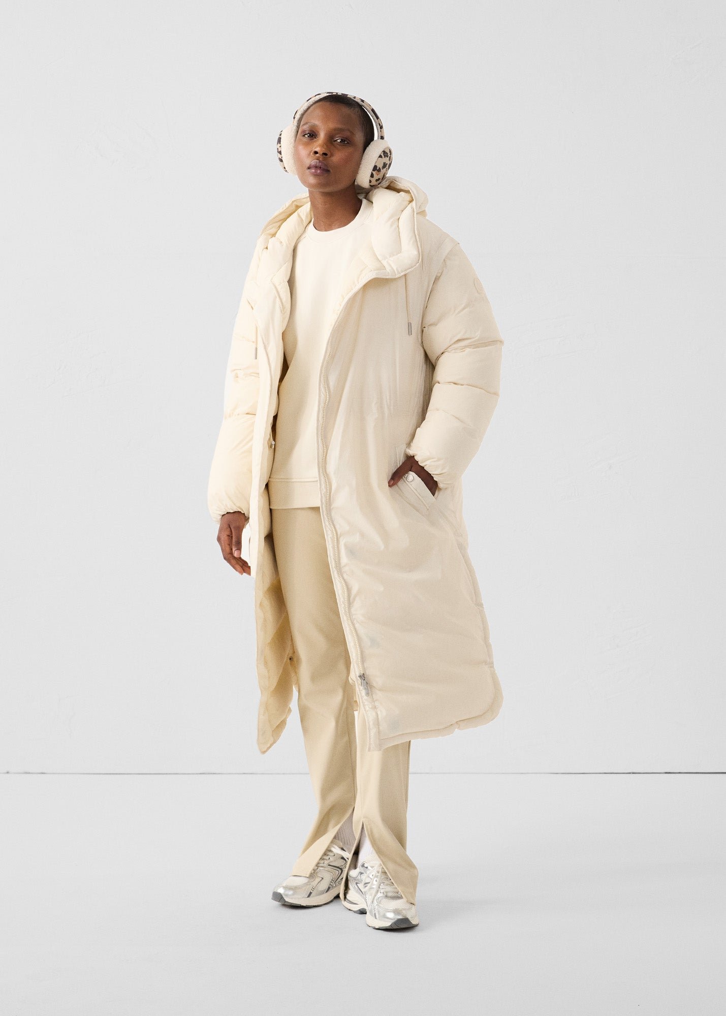 Long stretch padded coat for extreme cold - Brooke JOTT White