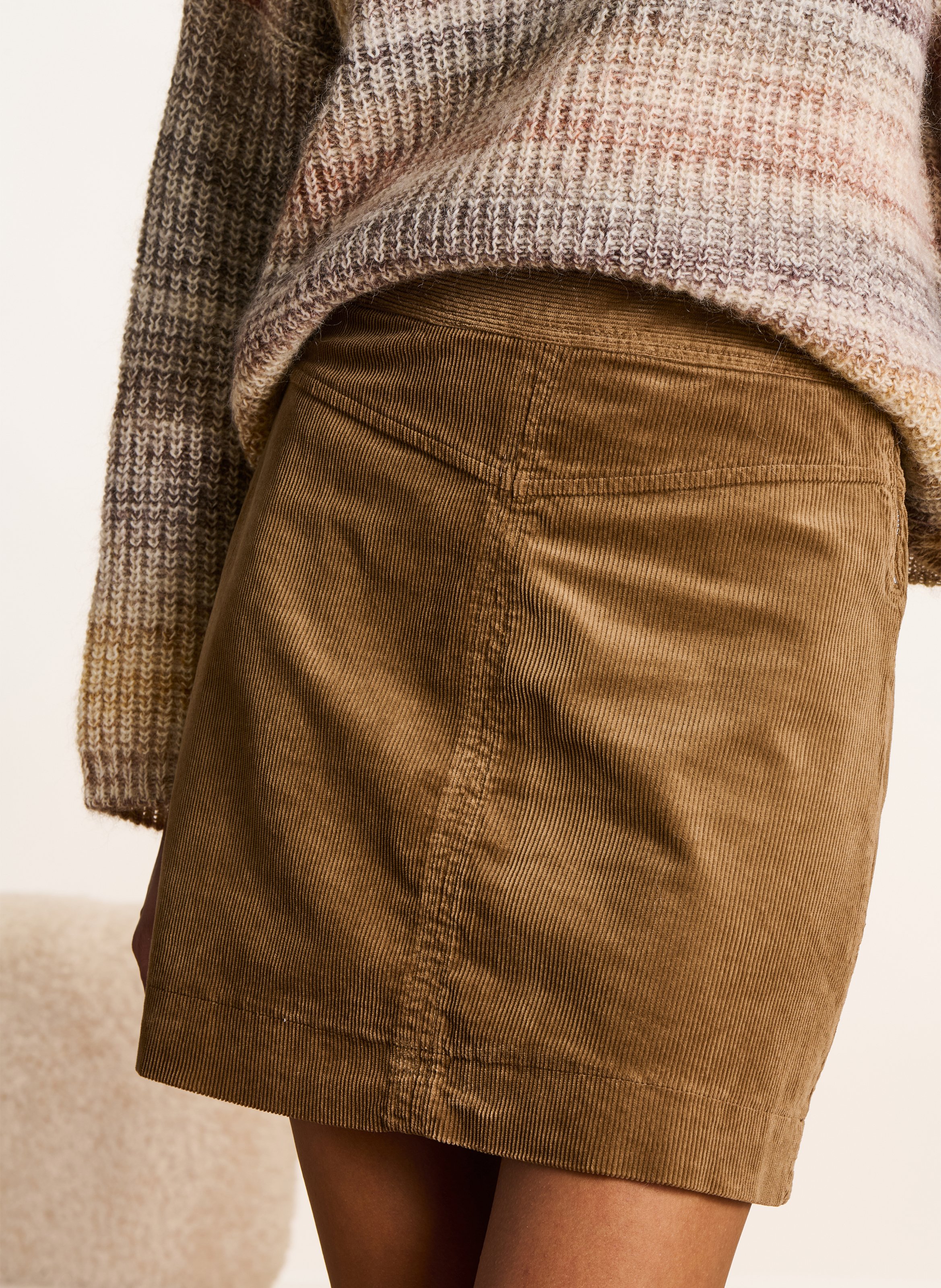 Cotton-mix midi skirt LA FEE MARABOUTEE Brown