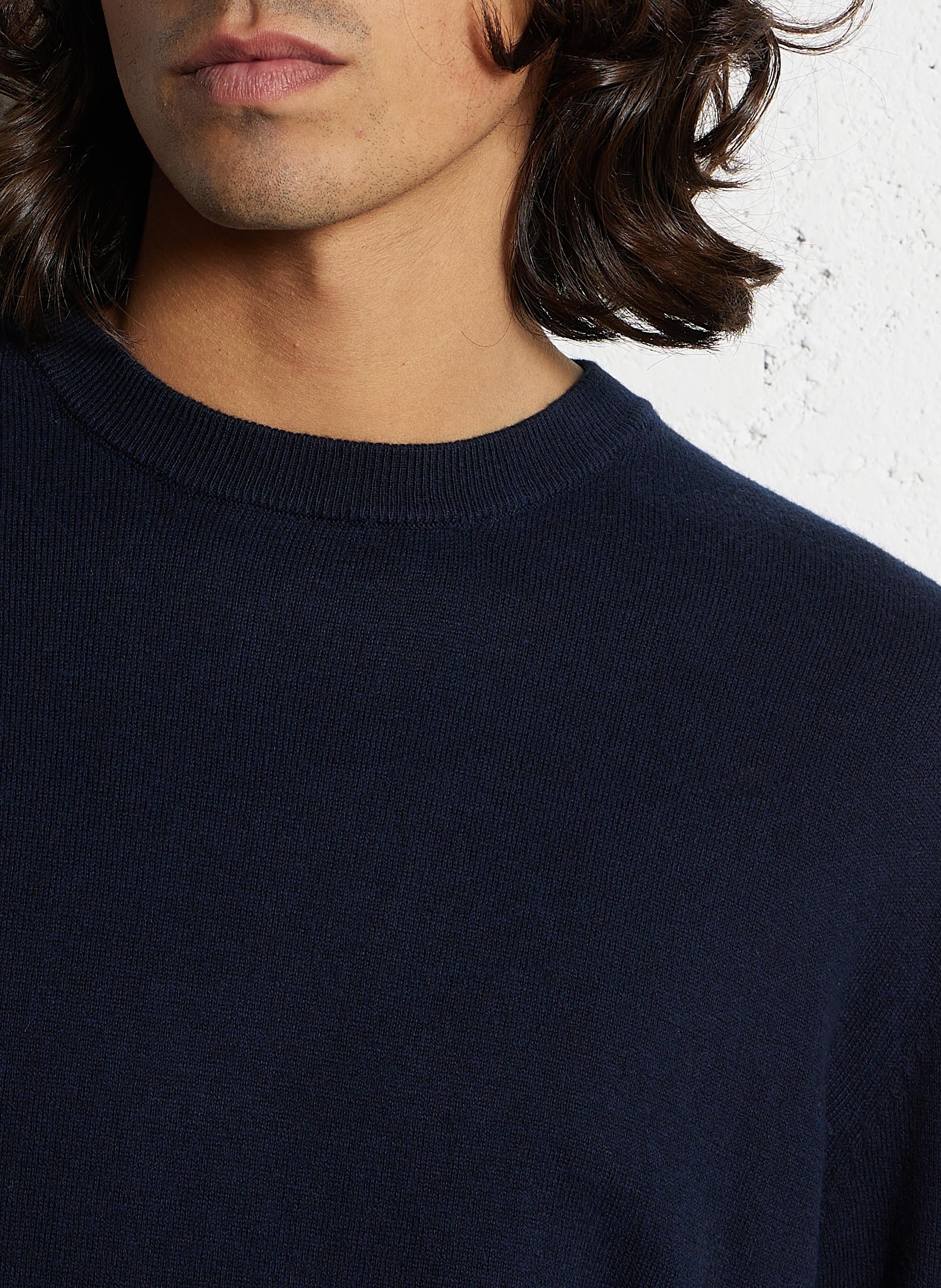 Round neck straight fit sweater in cotton and cashmere PEPE JEANS Blue