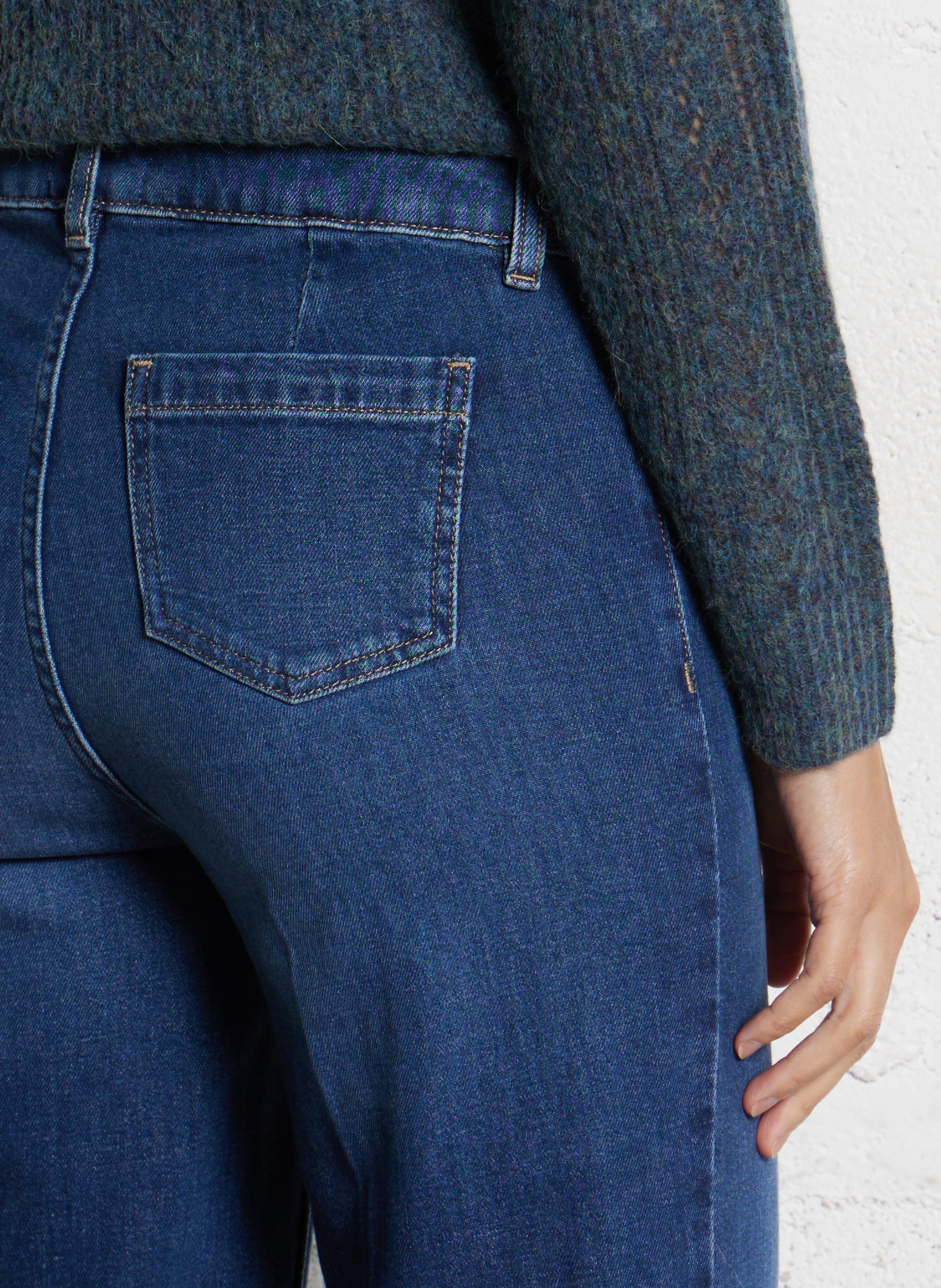 Cotton-blend wide-leg jeans MAISON 123 Blue