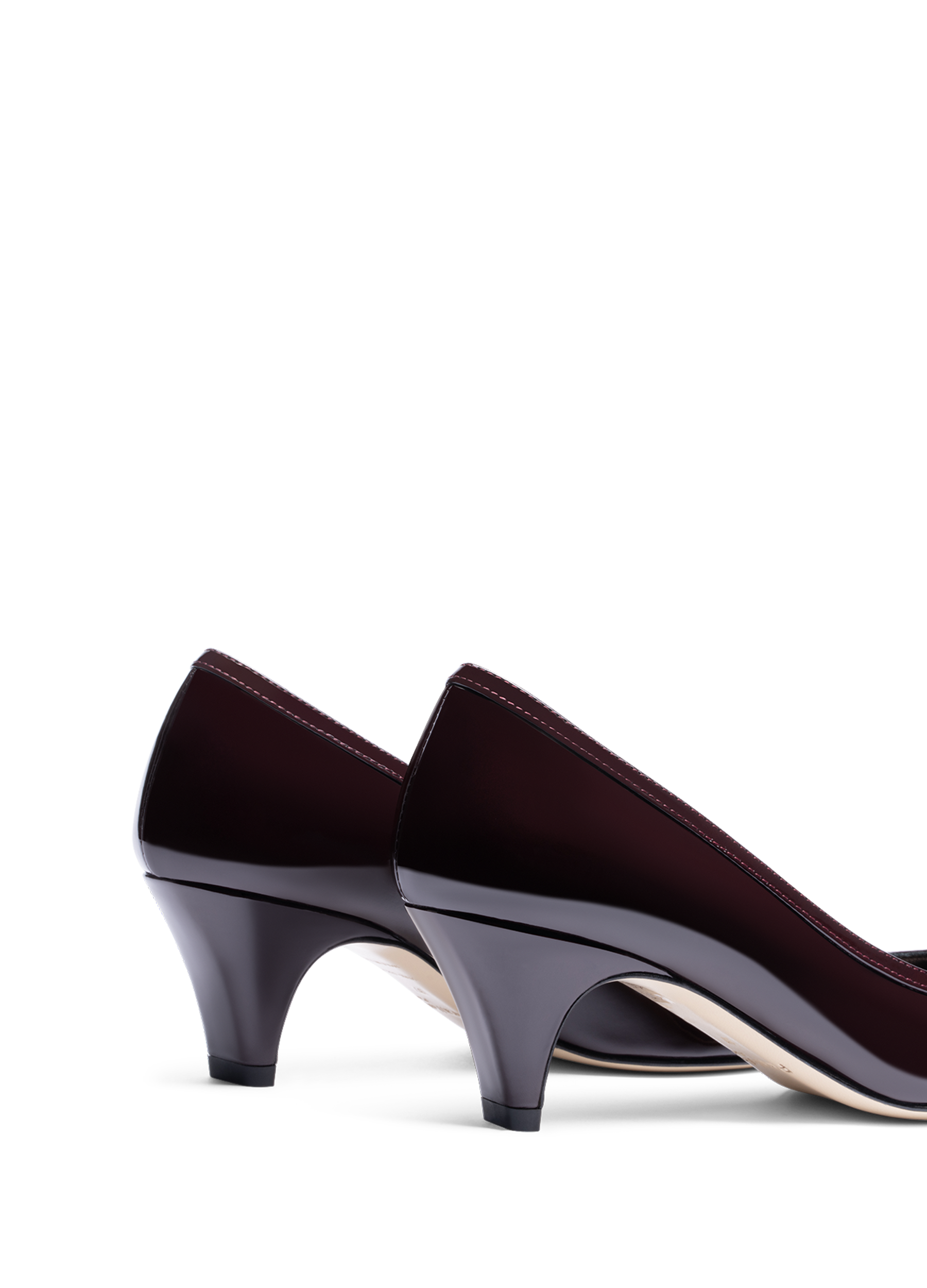 Burgundy patent leather pumps PARALLELE PARIS Red