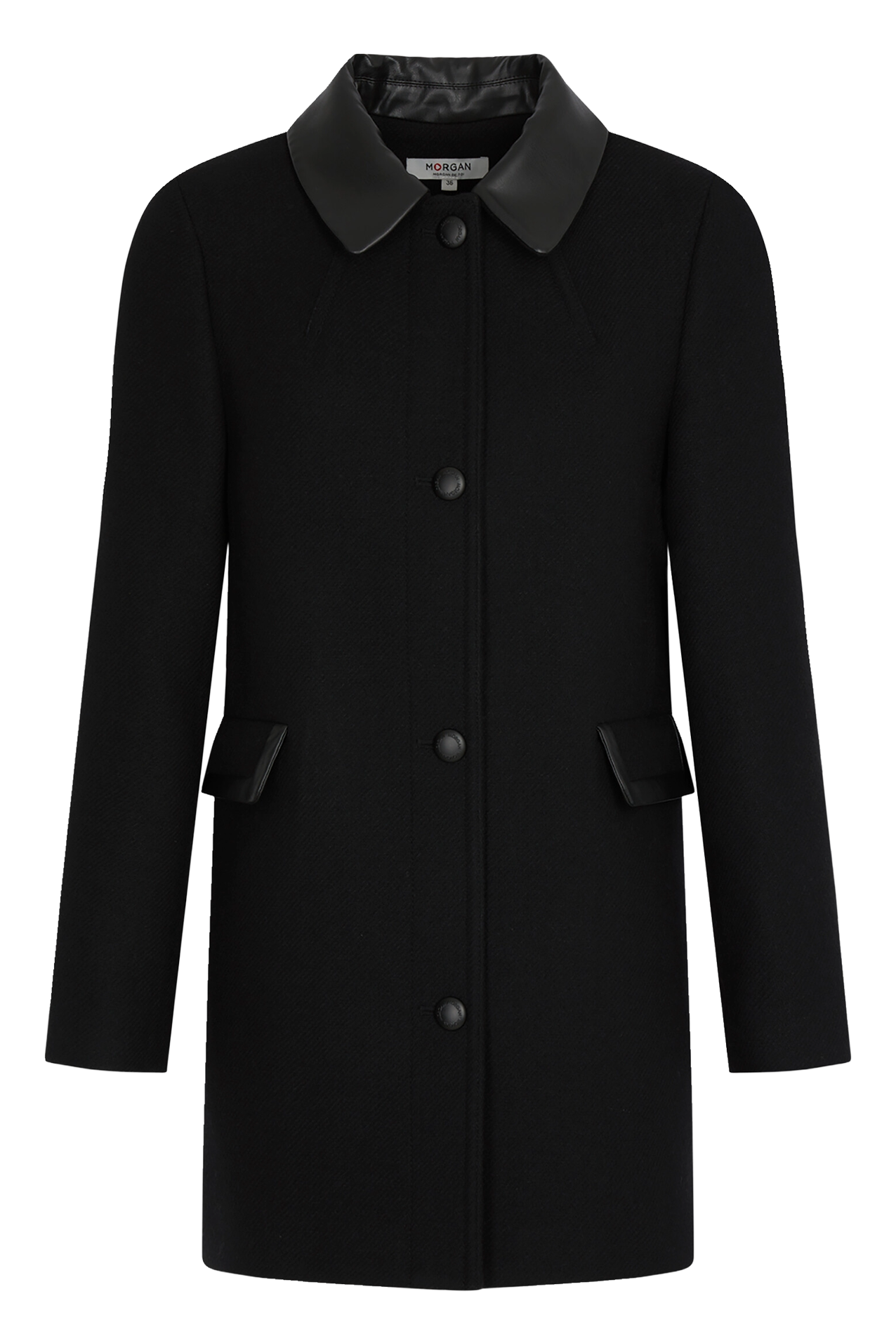 Coat with classic collar MORGAN Black
