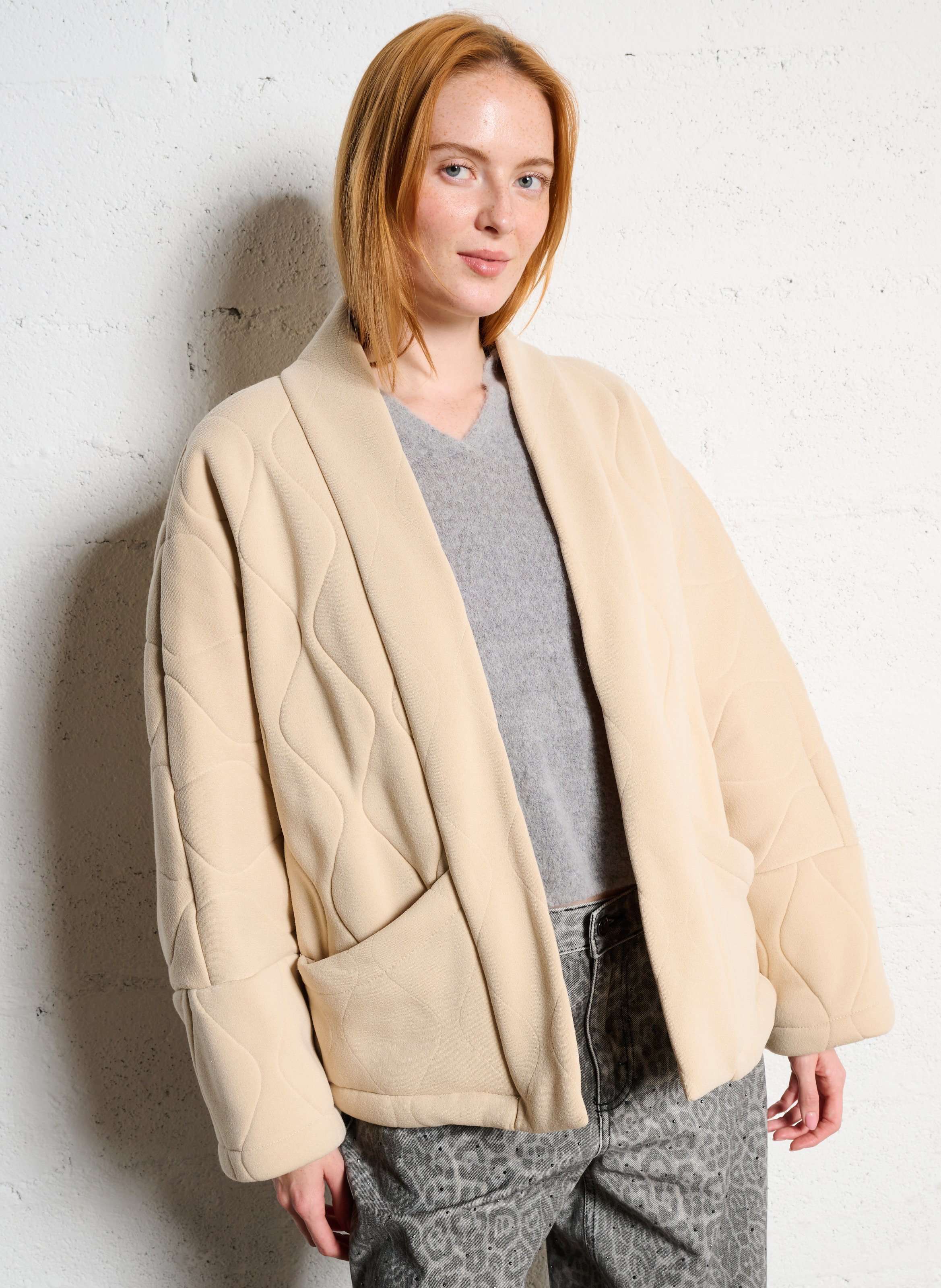 Schalkragenjacke AOKYANOS Beige