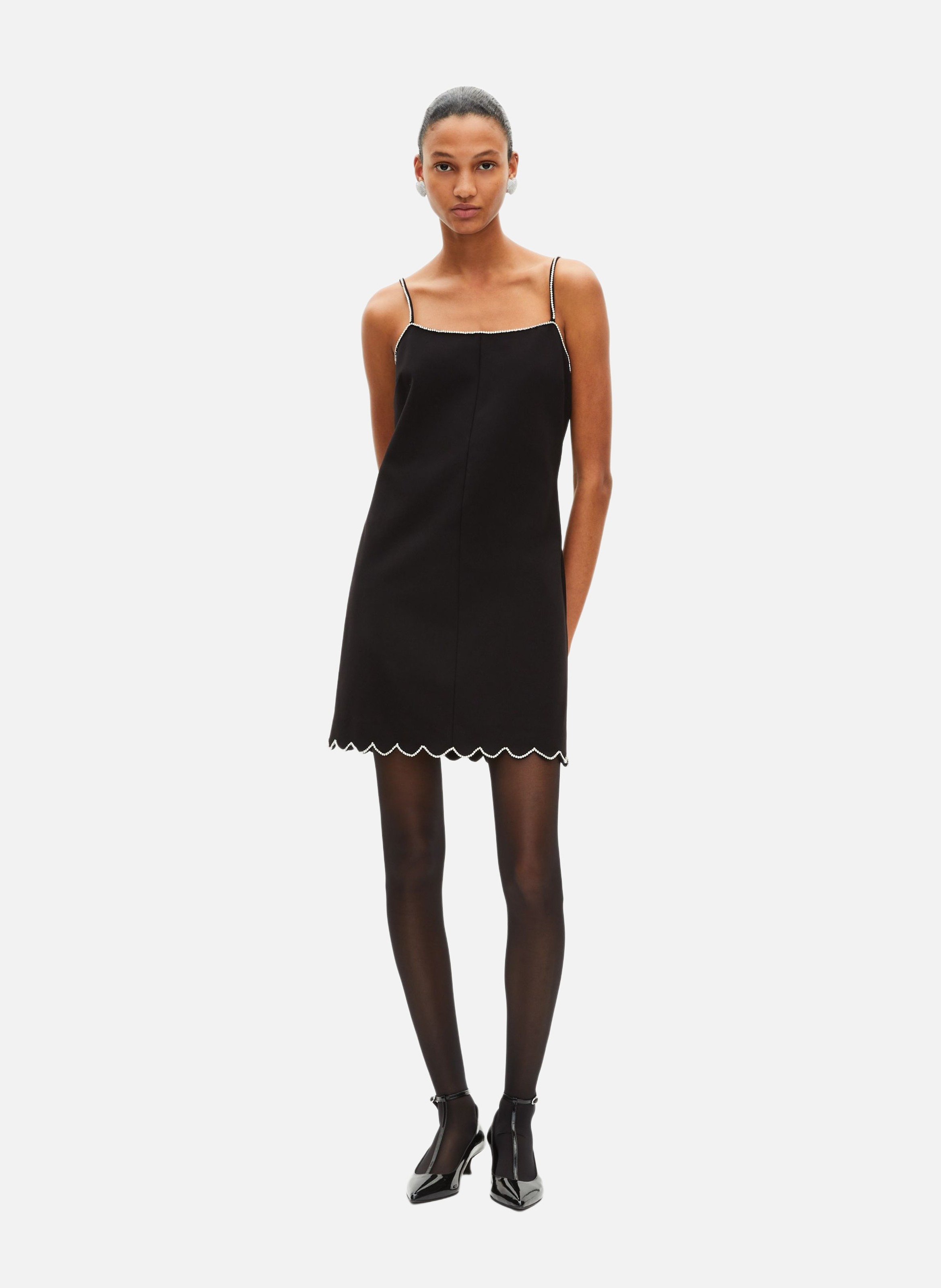 Short dress with rhinestone details THE KOOPLES Black