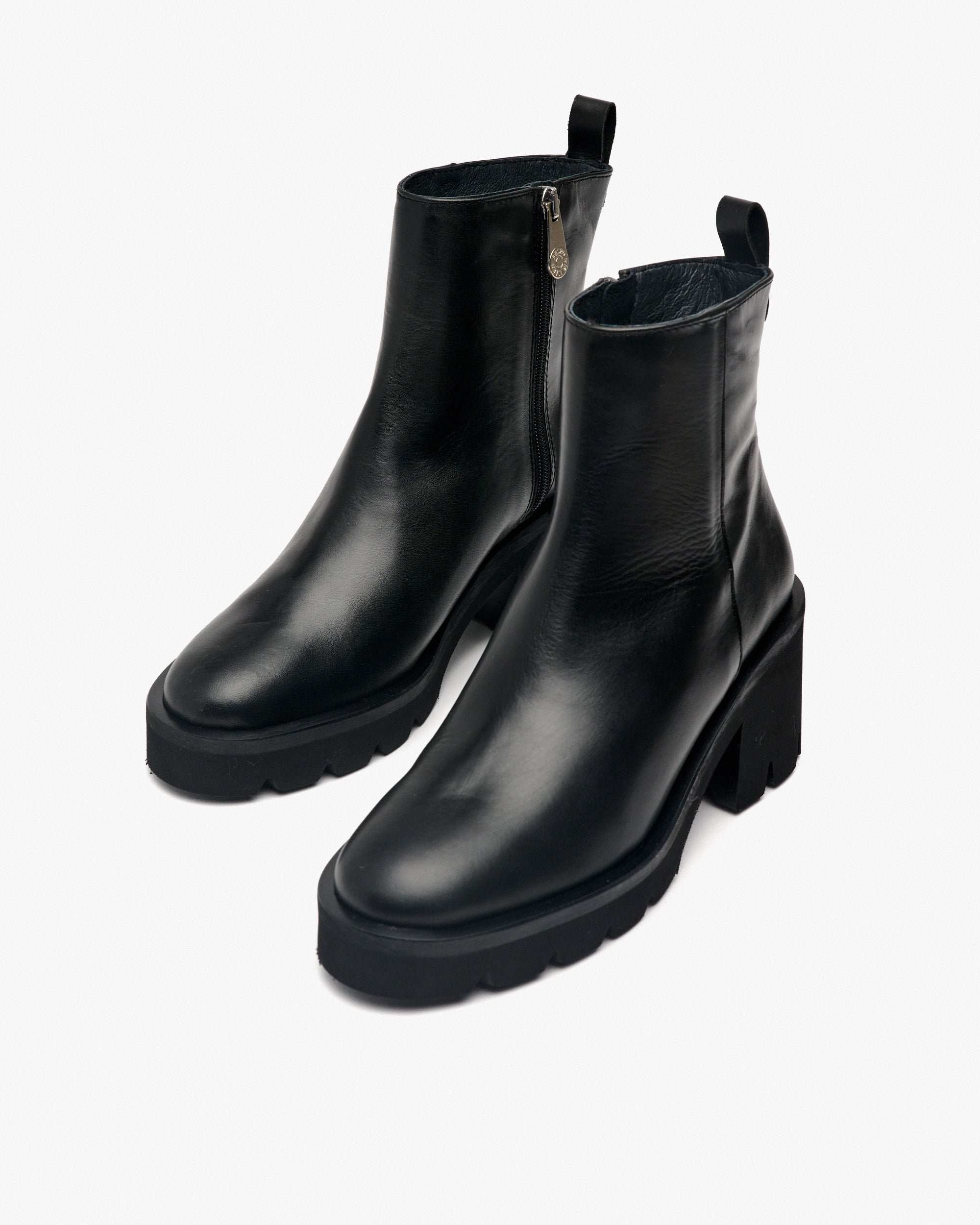 Black leather ankle boots with platform PEDRO MIRALLES Black