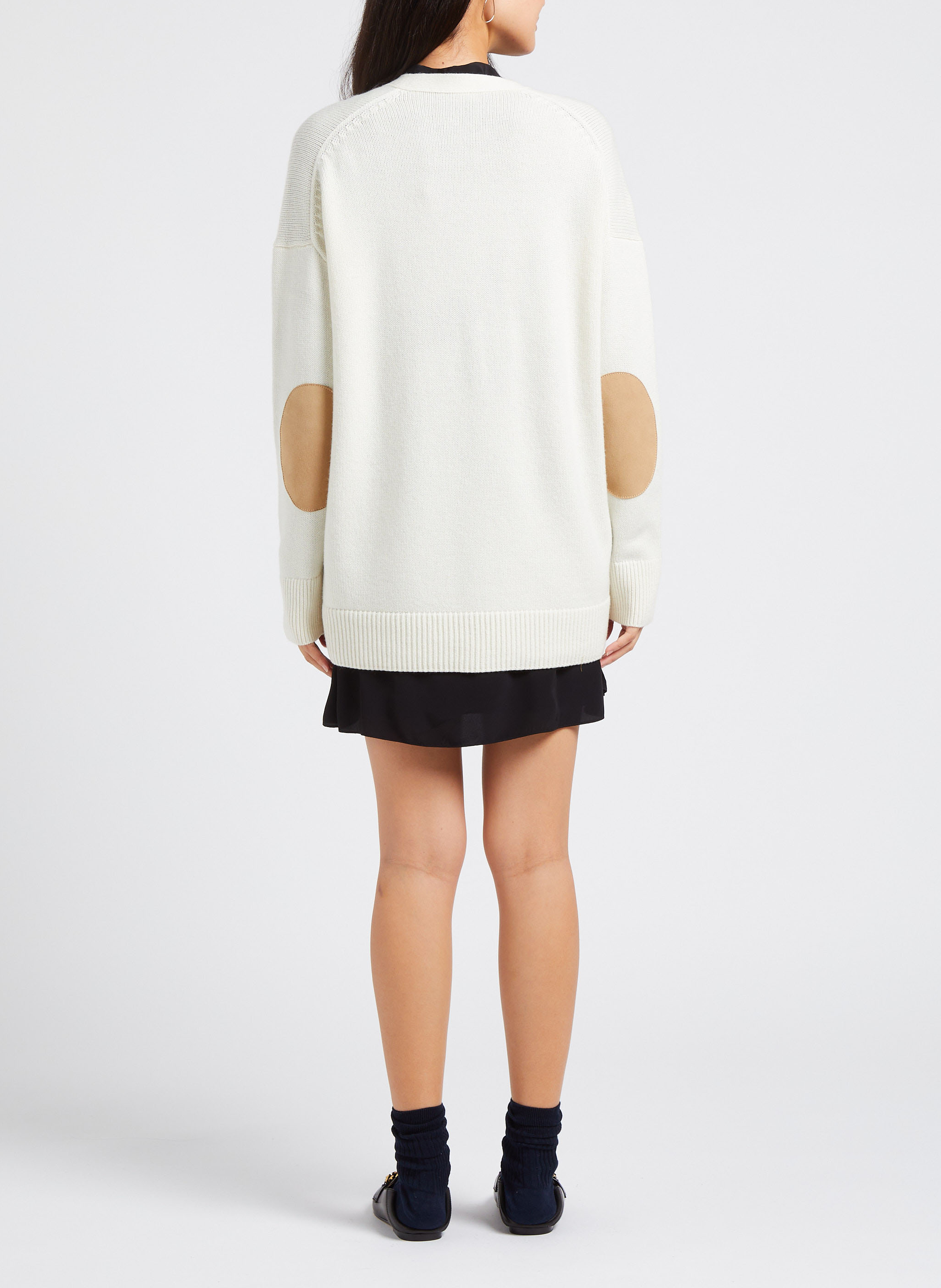 V-neck wool and cashmere-blend cardigan THEORY White