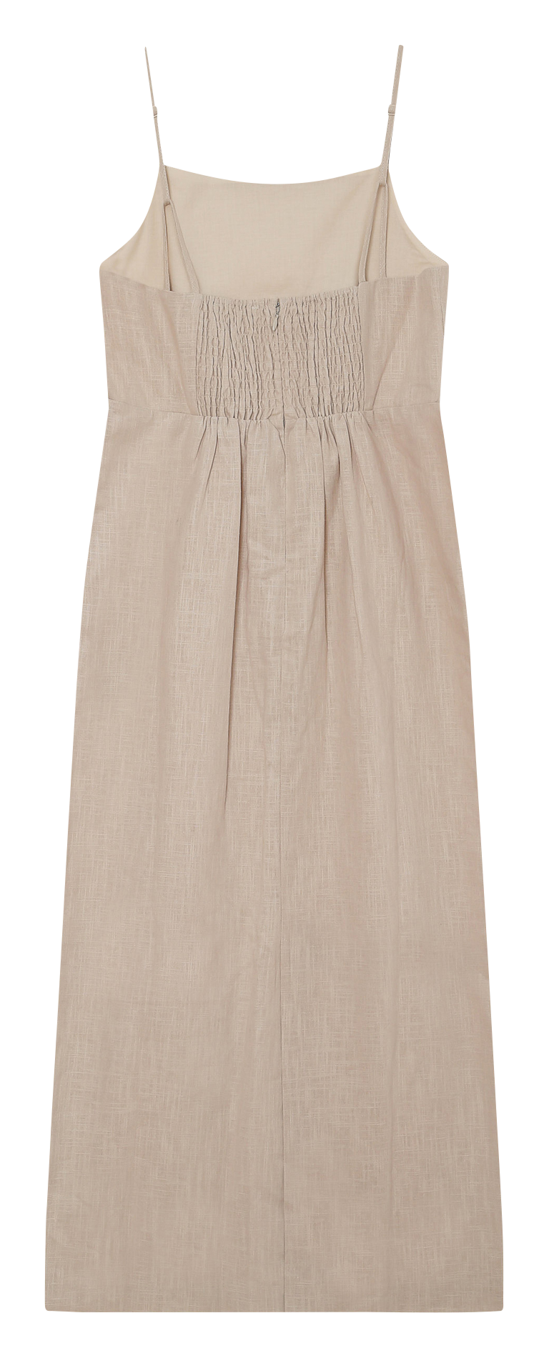 Robe midi droite unie en lin mélangé GRACE ET MILA Beige