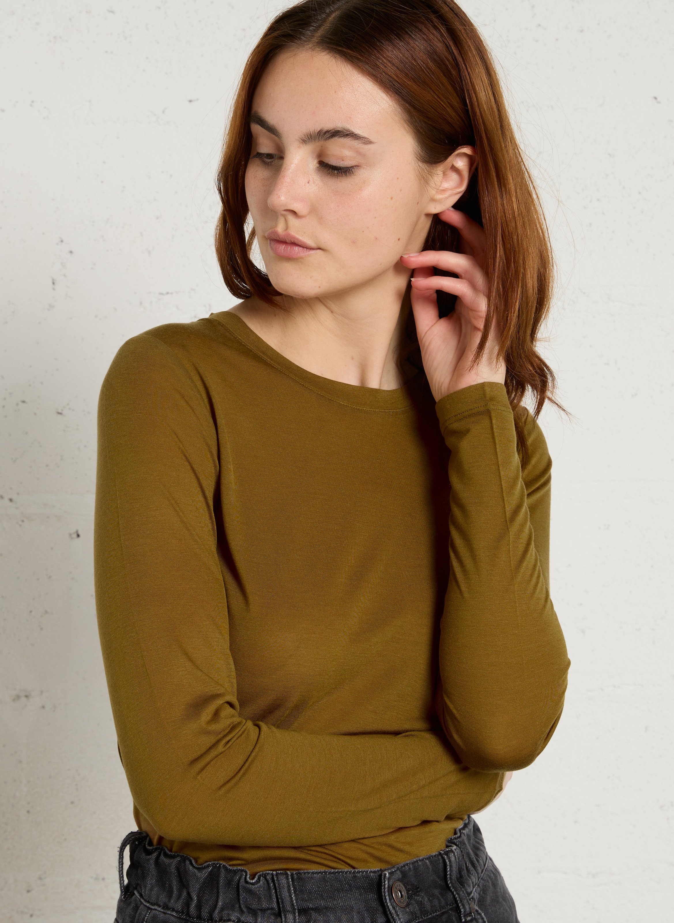 Tee-shirt moulant col rond  MAISON 123 Vert